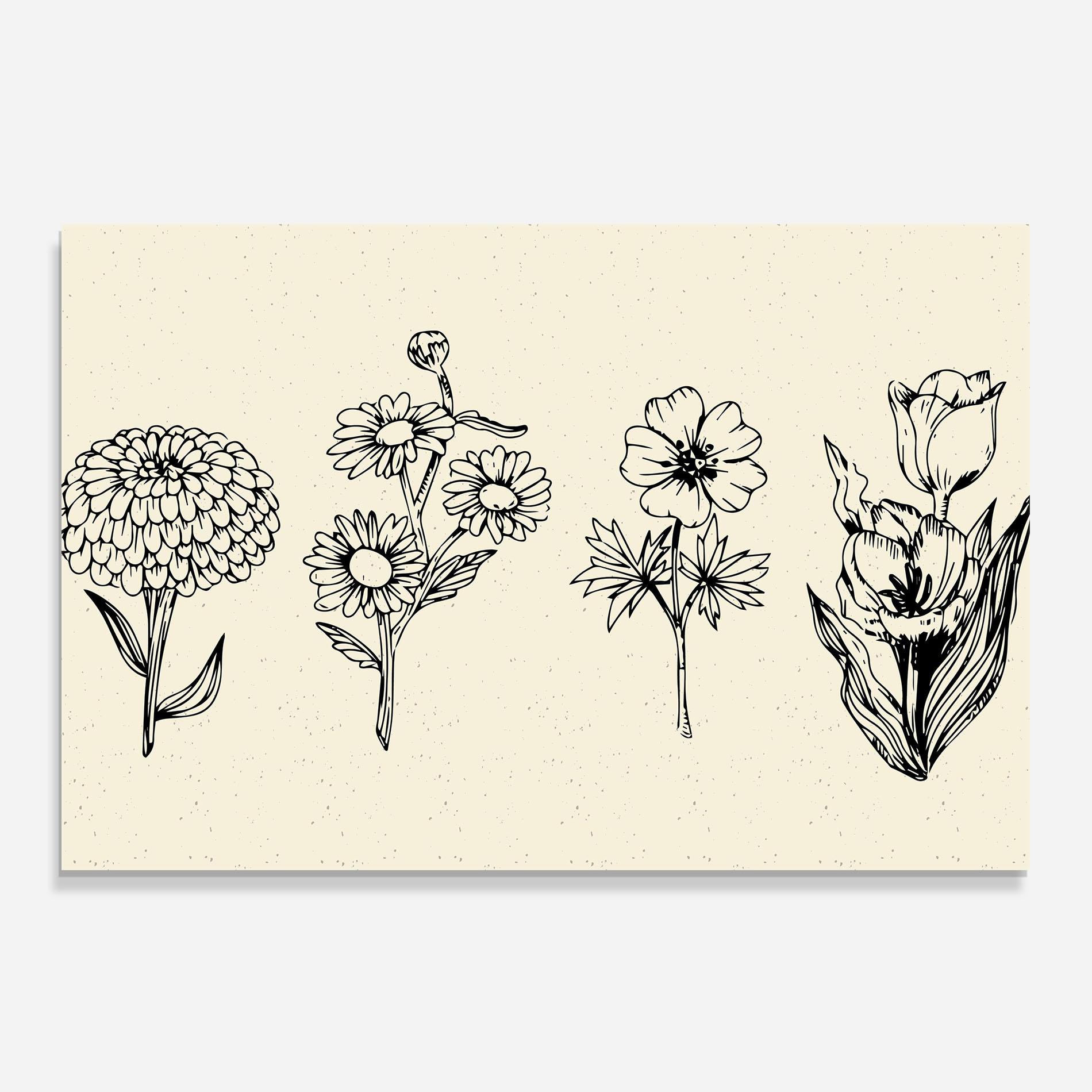 Стъклен панел за кухня Black Line Cream mockup 0