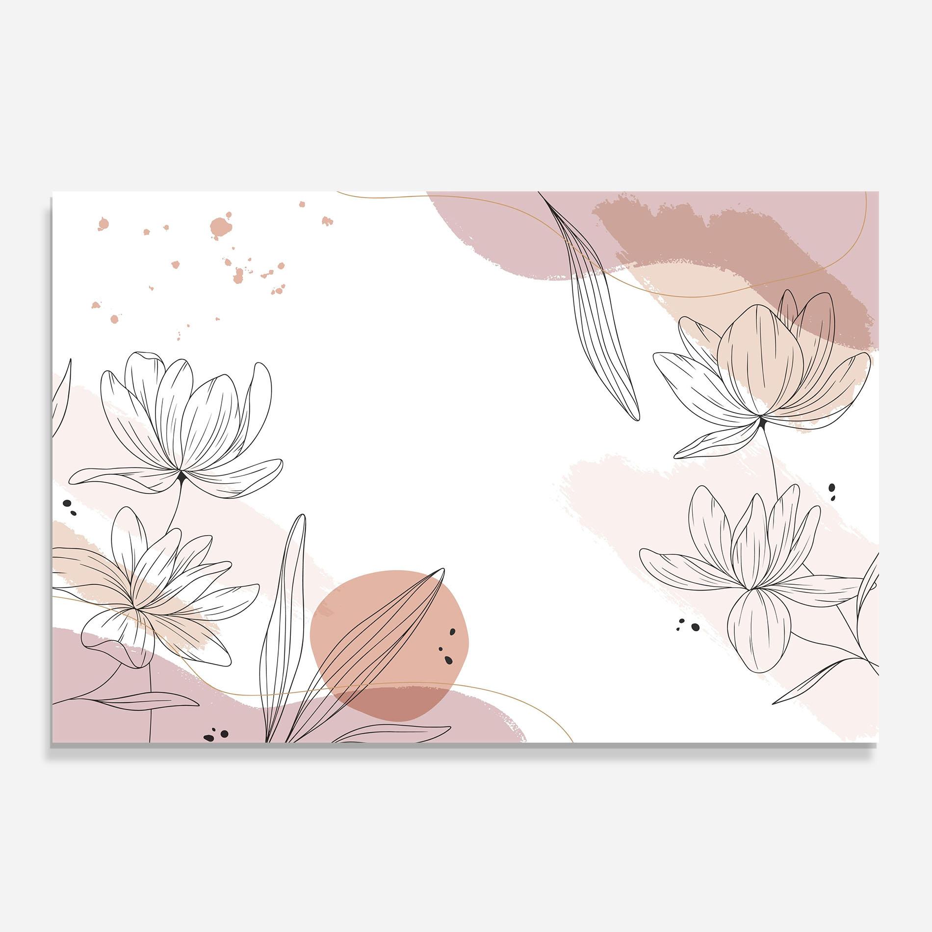 Стъклен панел за кухня Black Pink Line mockup 0