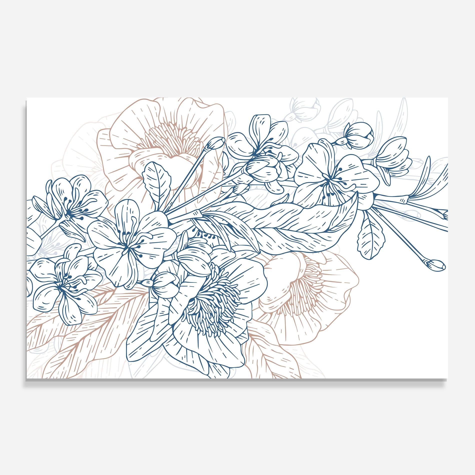 Стъклен панел за кухня Blue Cream Line mockup 0