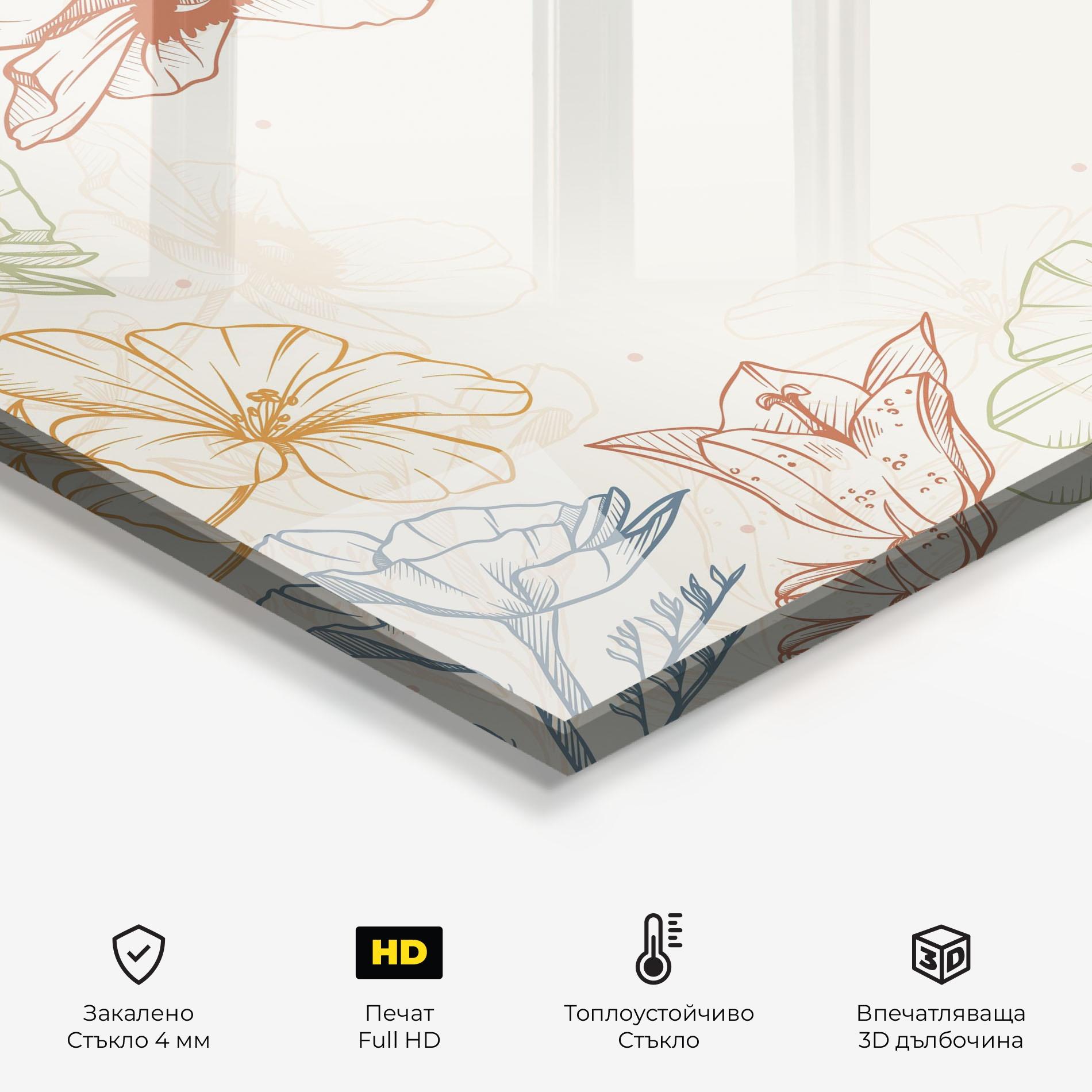 Стъклен панел за кухня Color Mix Line mockup 2