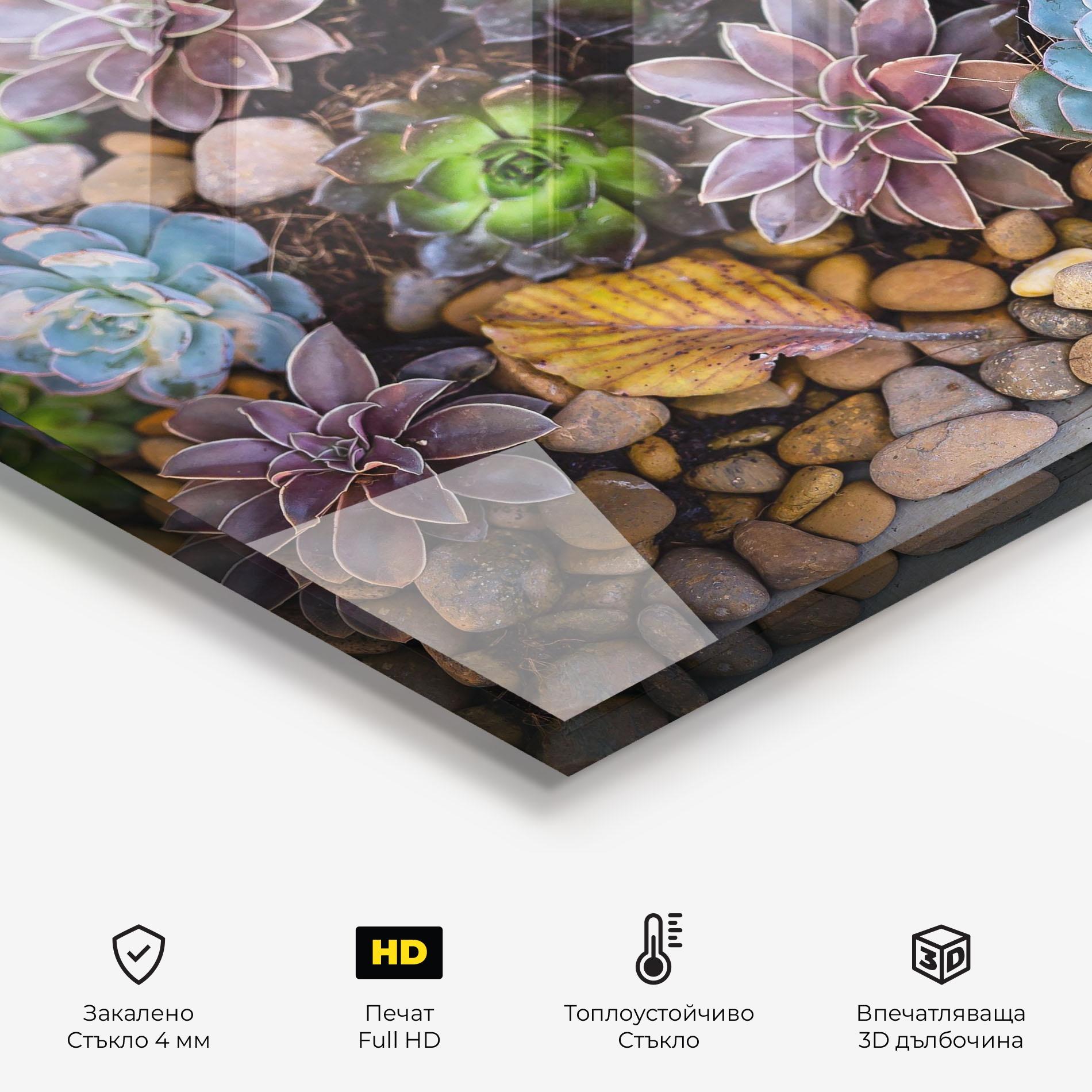 Стъклен панел за кухня Colorful Flowers mockup 2