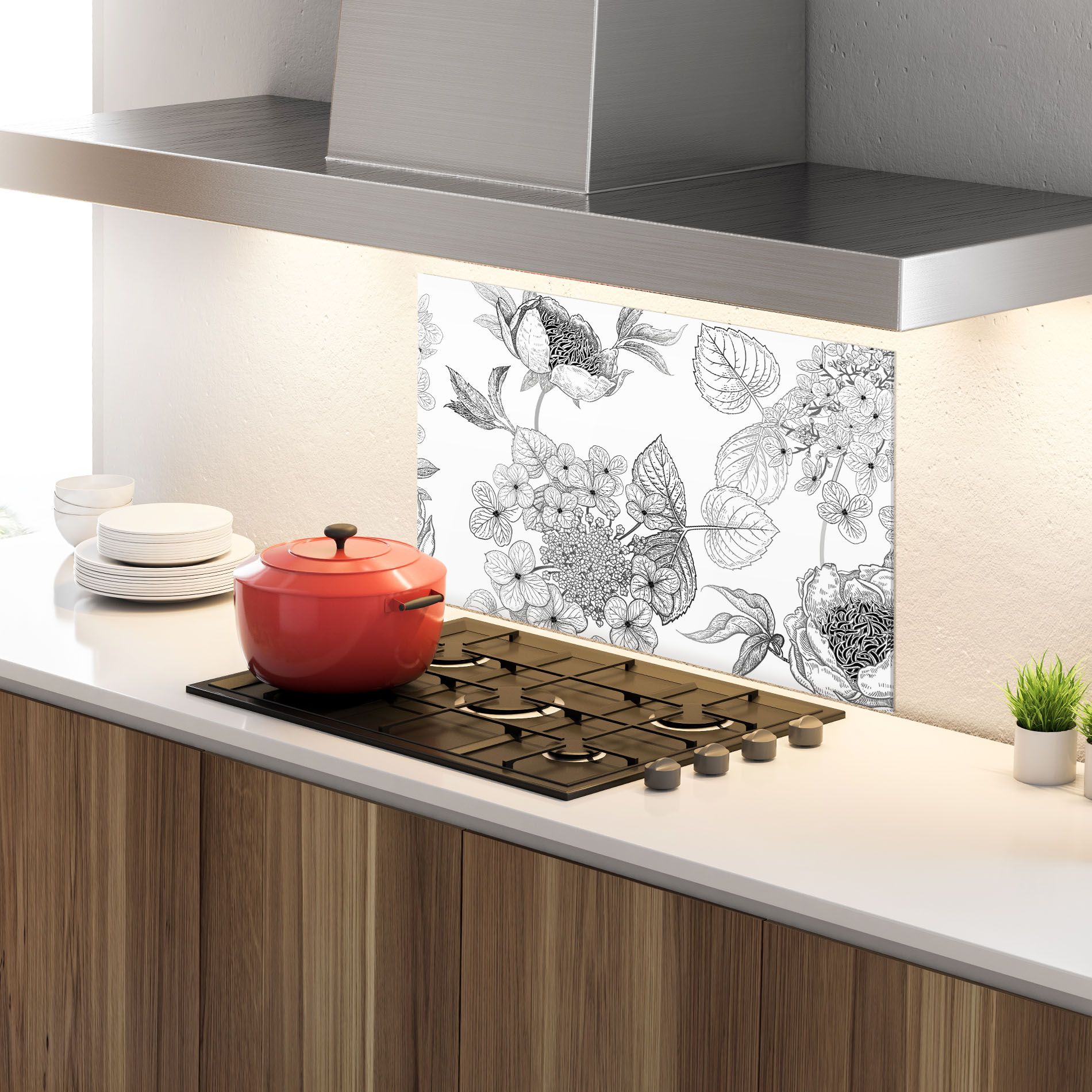 Black Line Flower mockup 4