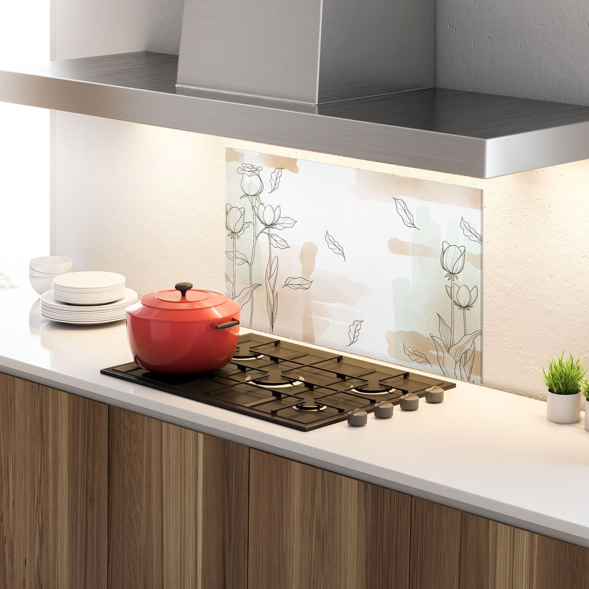 Brown Line Flower mockup 4