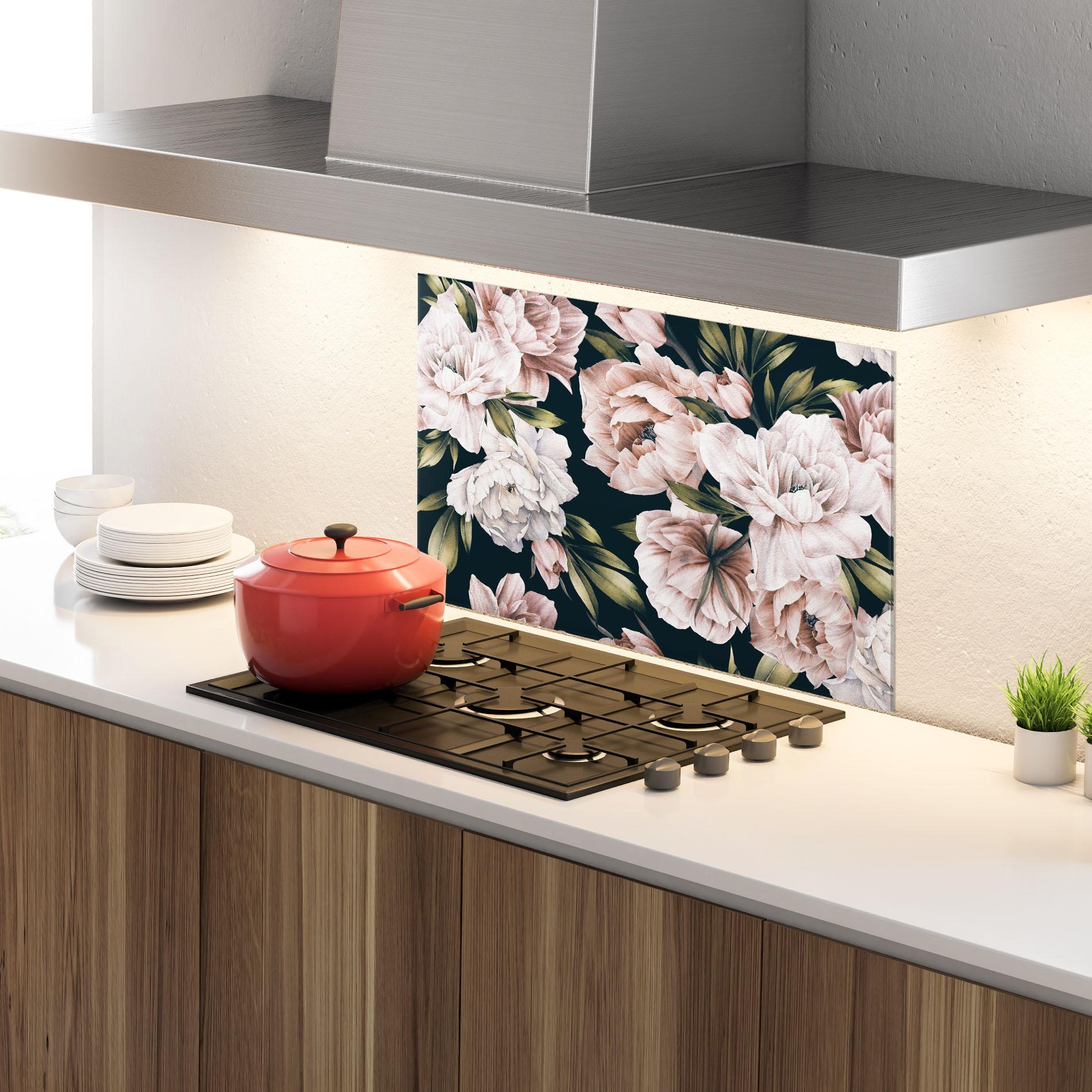 Стъклен панел за кухня Flori De Bujori mockup 4