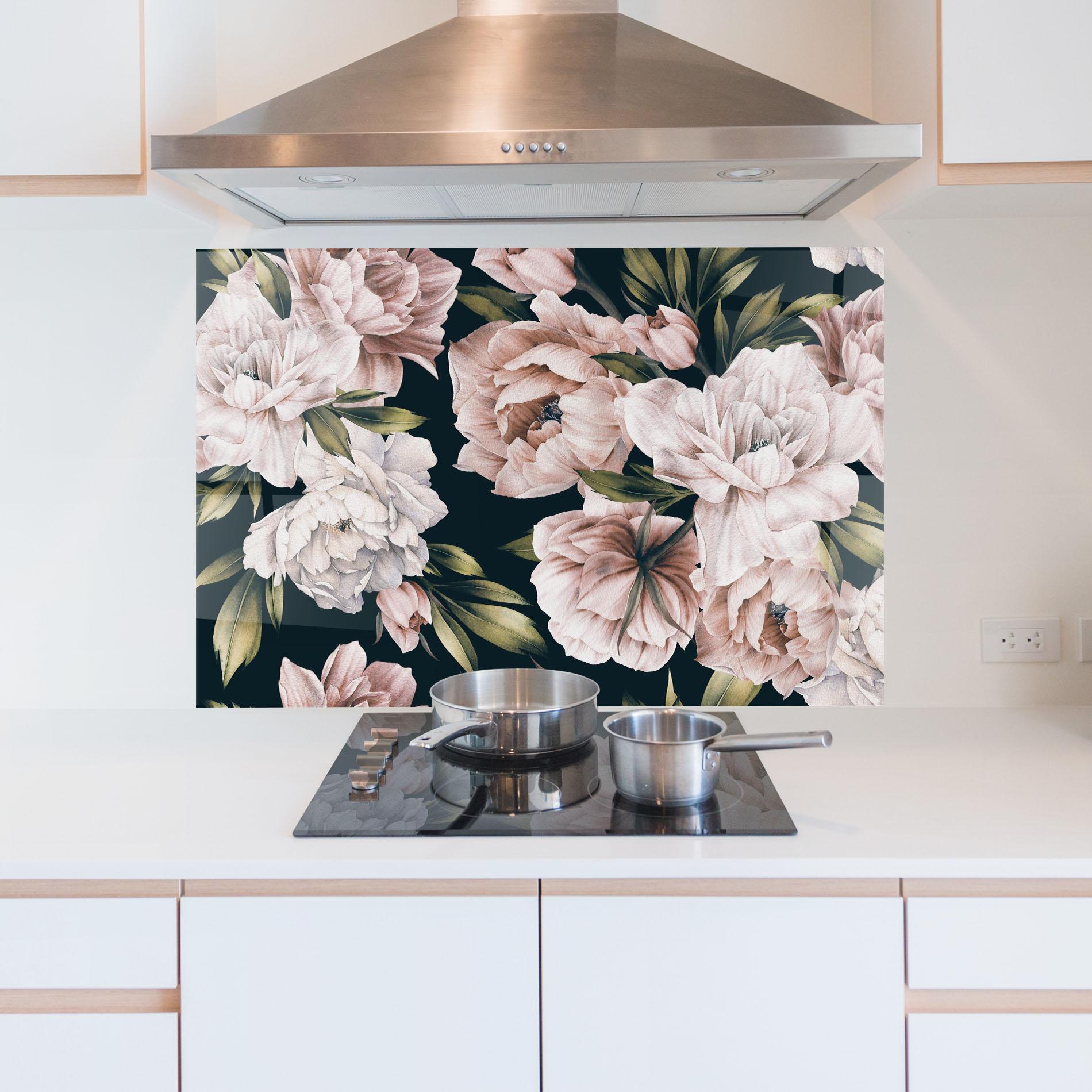 Стъклен панел за кухня Flori De Bujori mockup 5