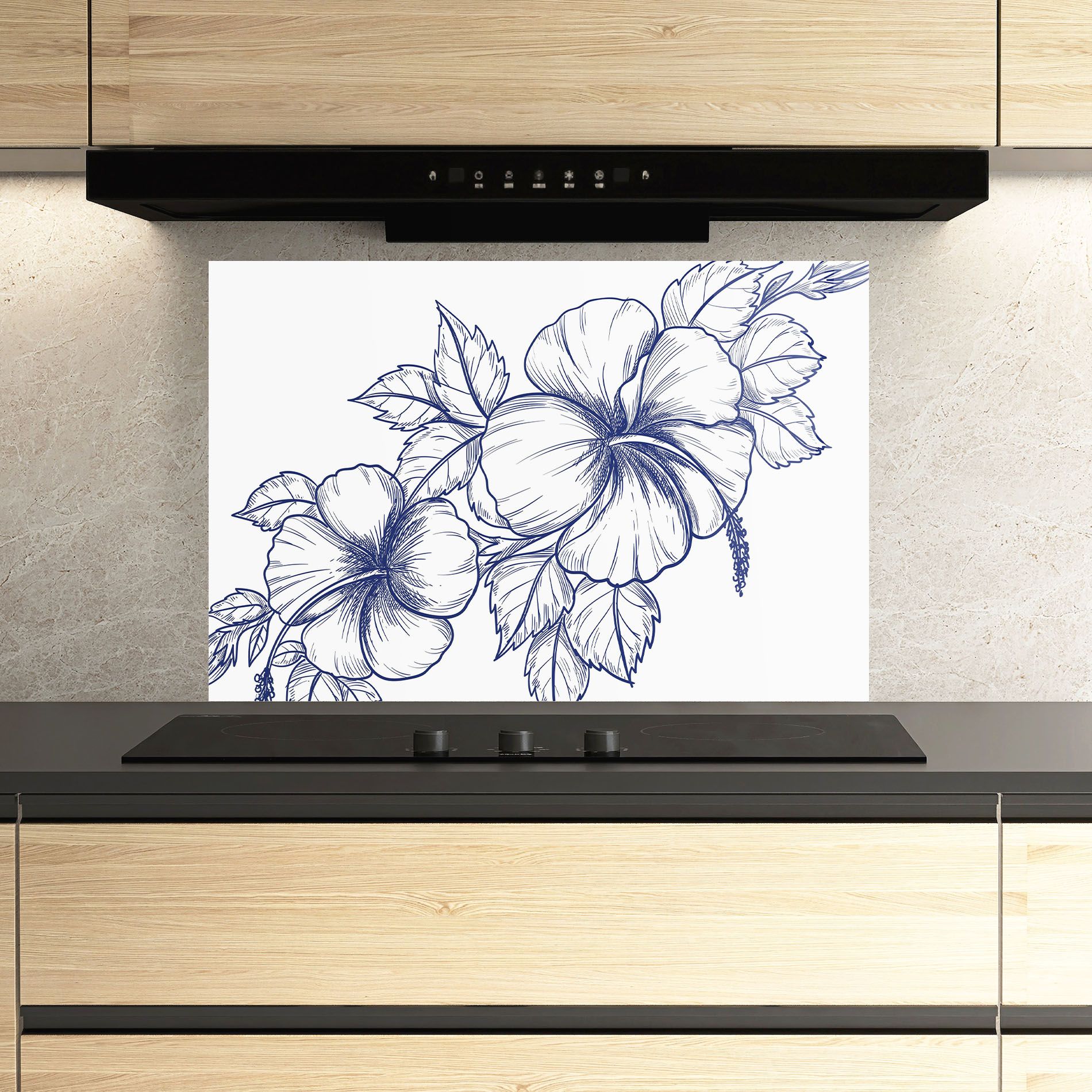 Dark Blue Line Flower mockup 3