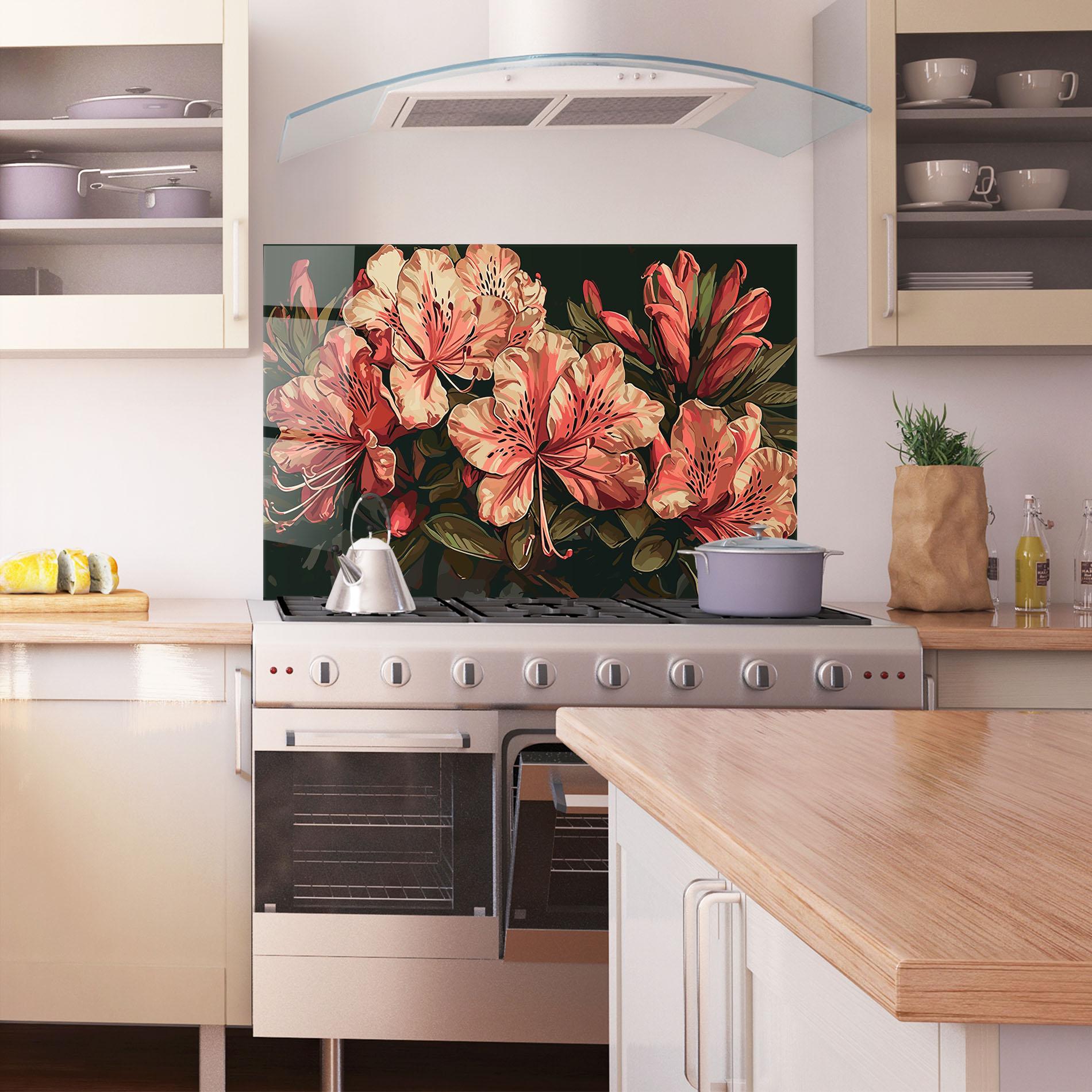 Стъклен панел за кухня Cream Exotic Art mockup 1