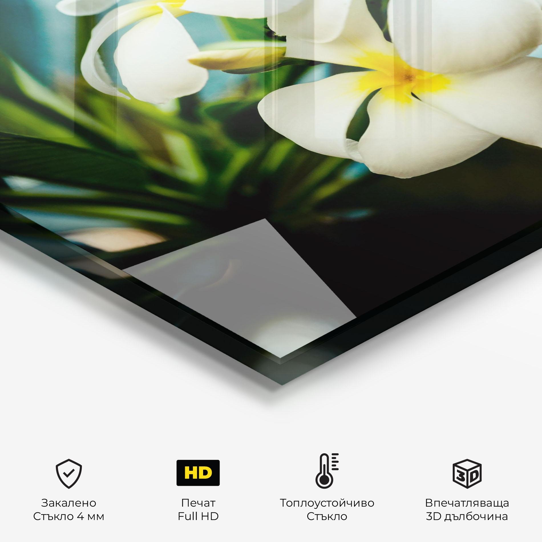 Стъклен панел за кухня Beautiful White Exotic mockup 2