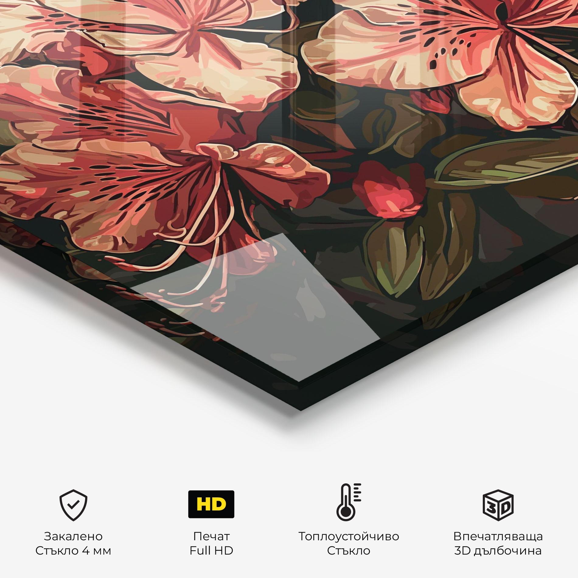 Стъклен панел за кухня Cream Exotic Art mockup 2