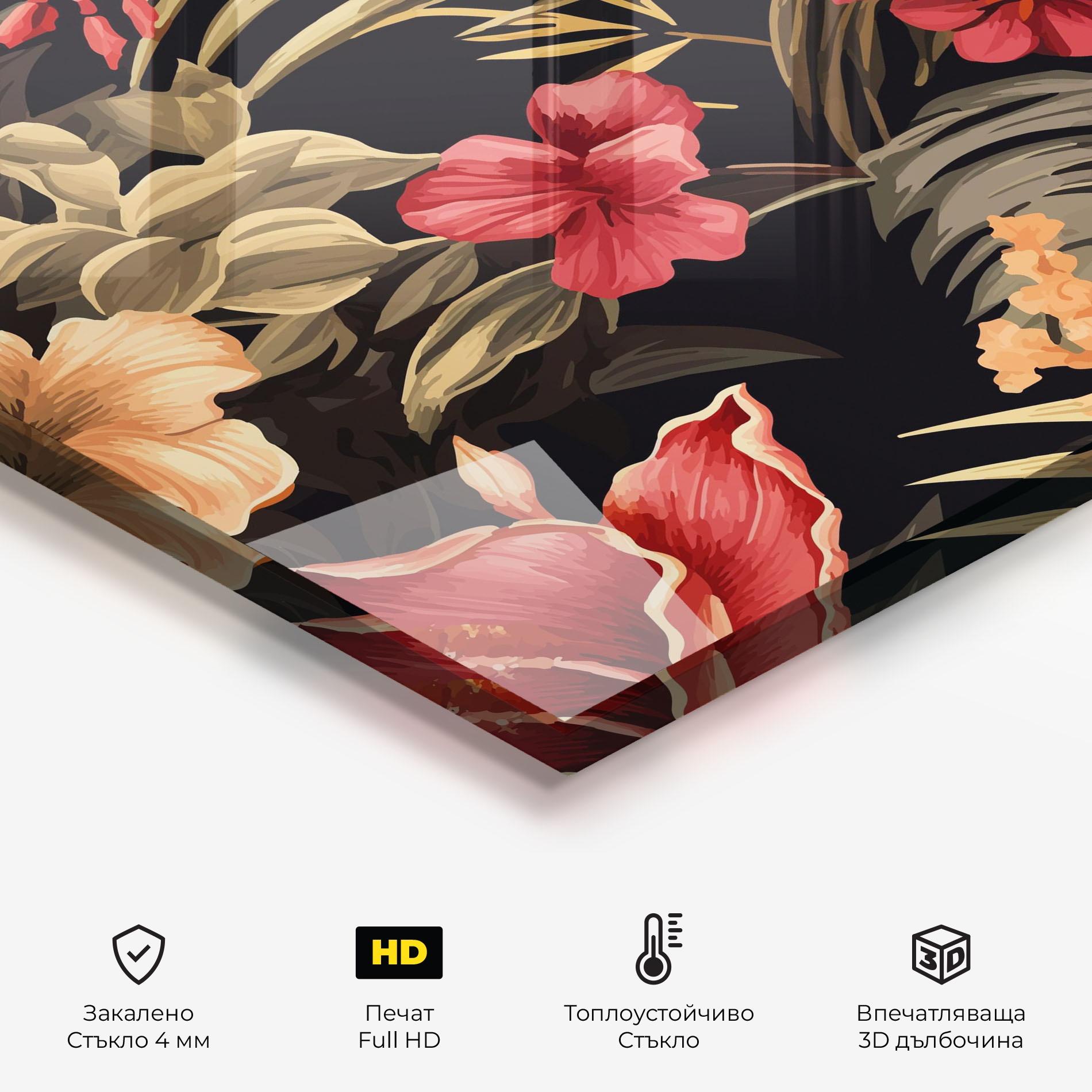 Стъклен панел за кухня Exotic Flower Plant mockup 2