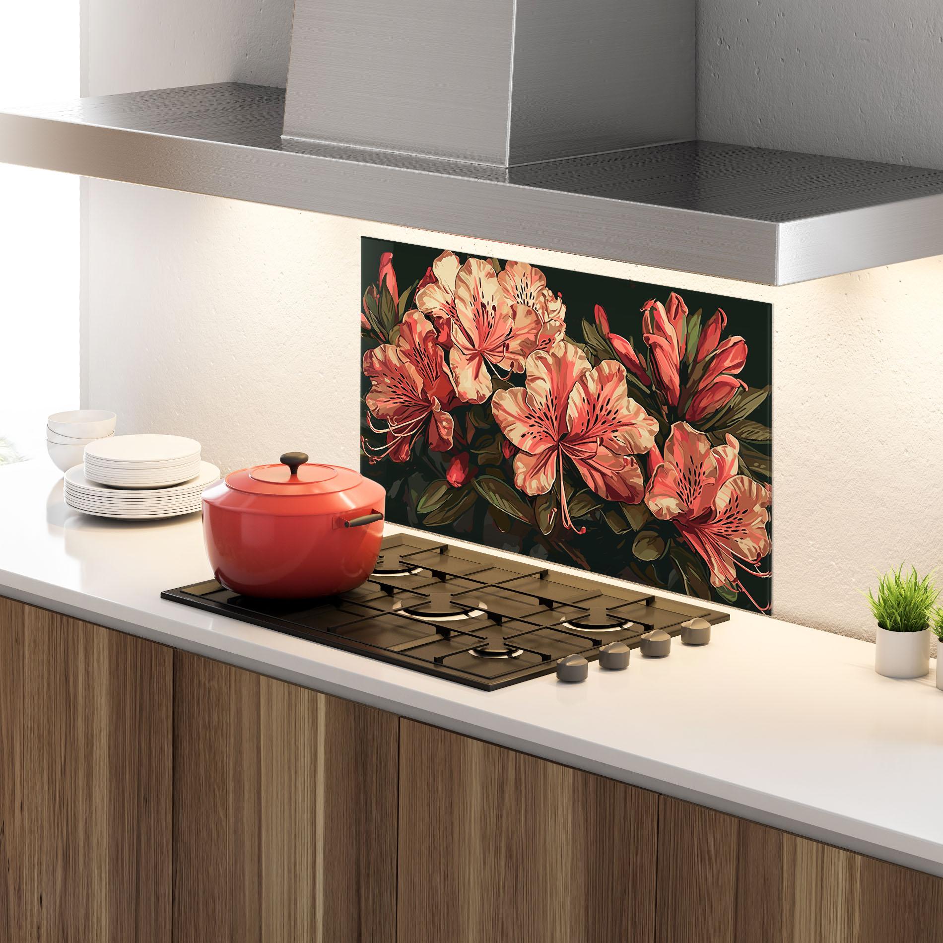 Стъклен панел за кухня Cream Exotic Art mockup 4