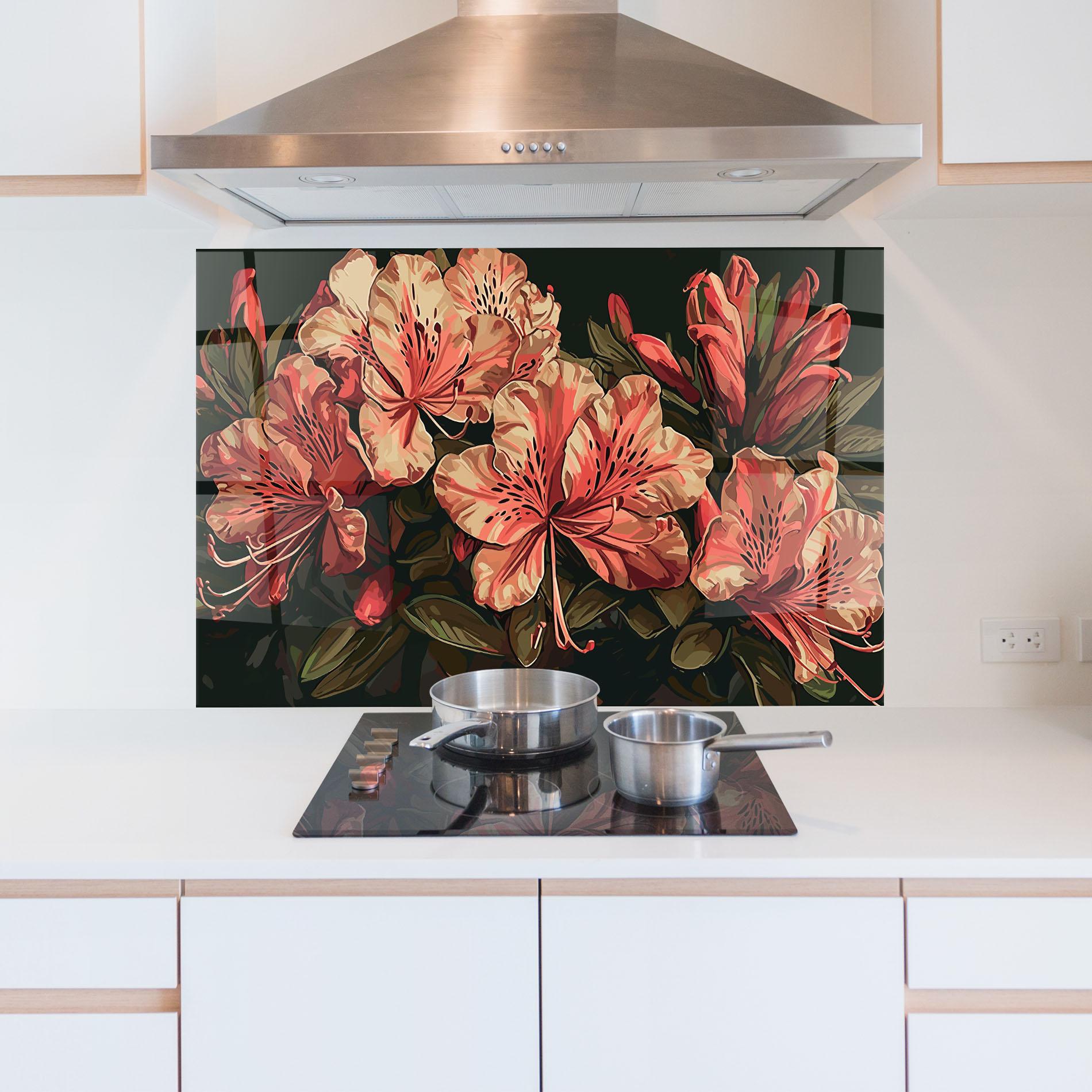 Стъклен панел за кухня Cream Exotic Art mockup 5