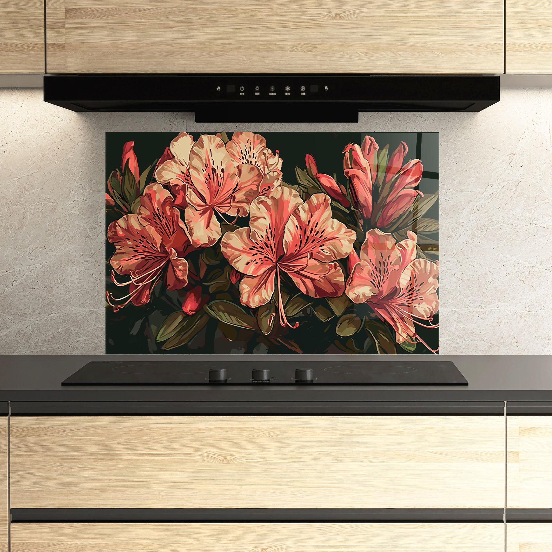 Стъклен панел за кухня Cream Exotic Art mockup 3