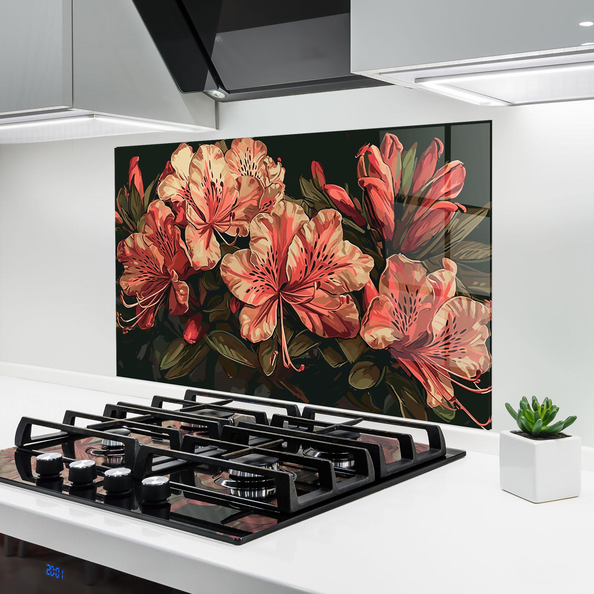 Стъклен панел за кухня Cream Exotic Art mockup 6