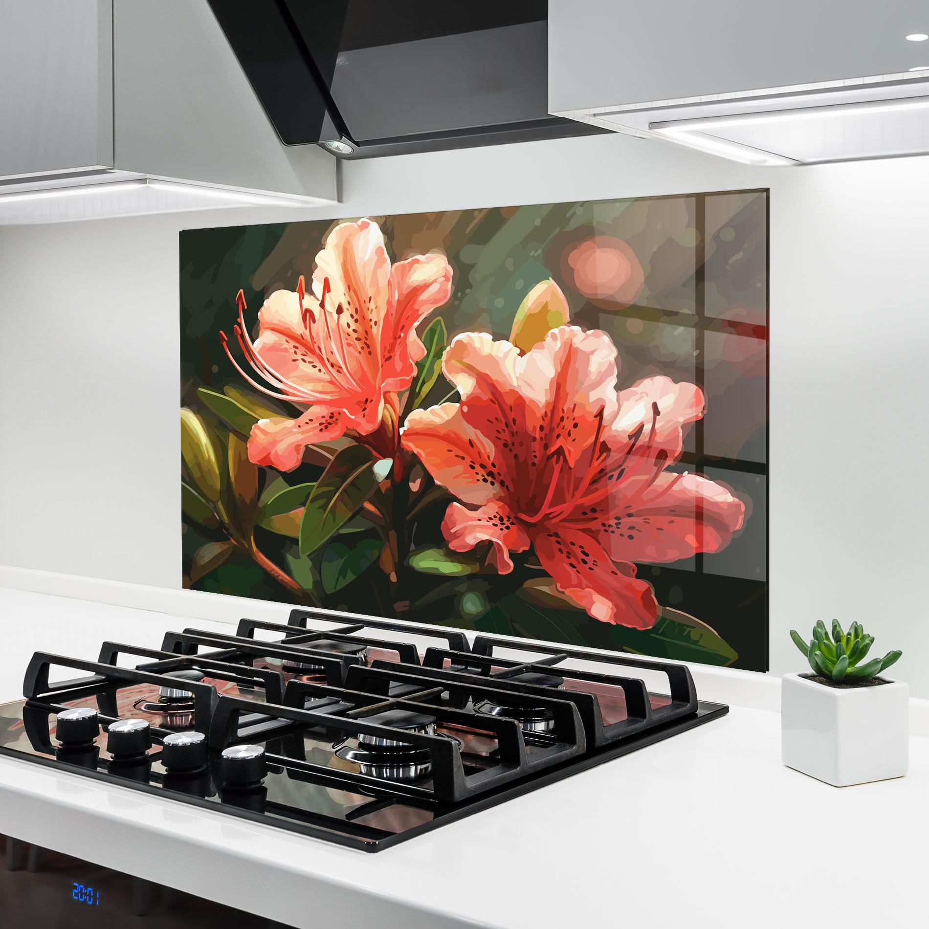 Стъклен панел за кухня Dreamy Exotic Flower mockup 6