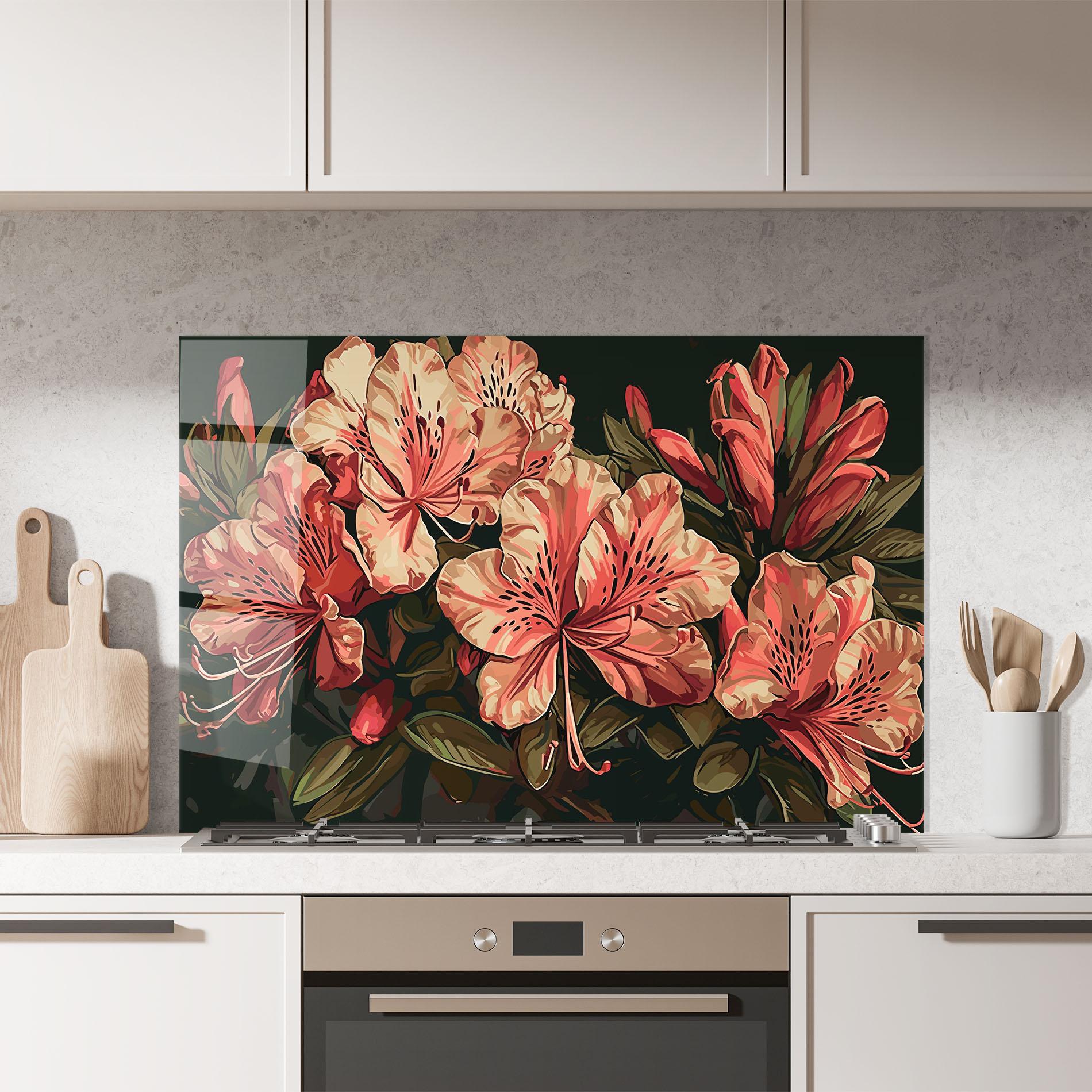 Стъклен панел за кухня Cream Exotic Art mockup 7