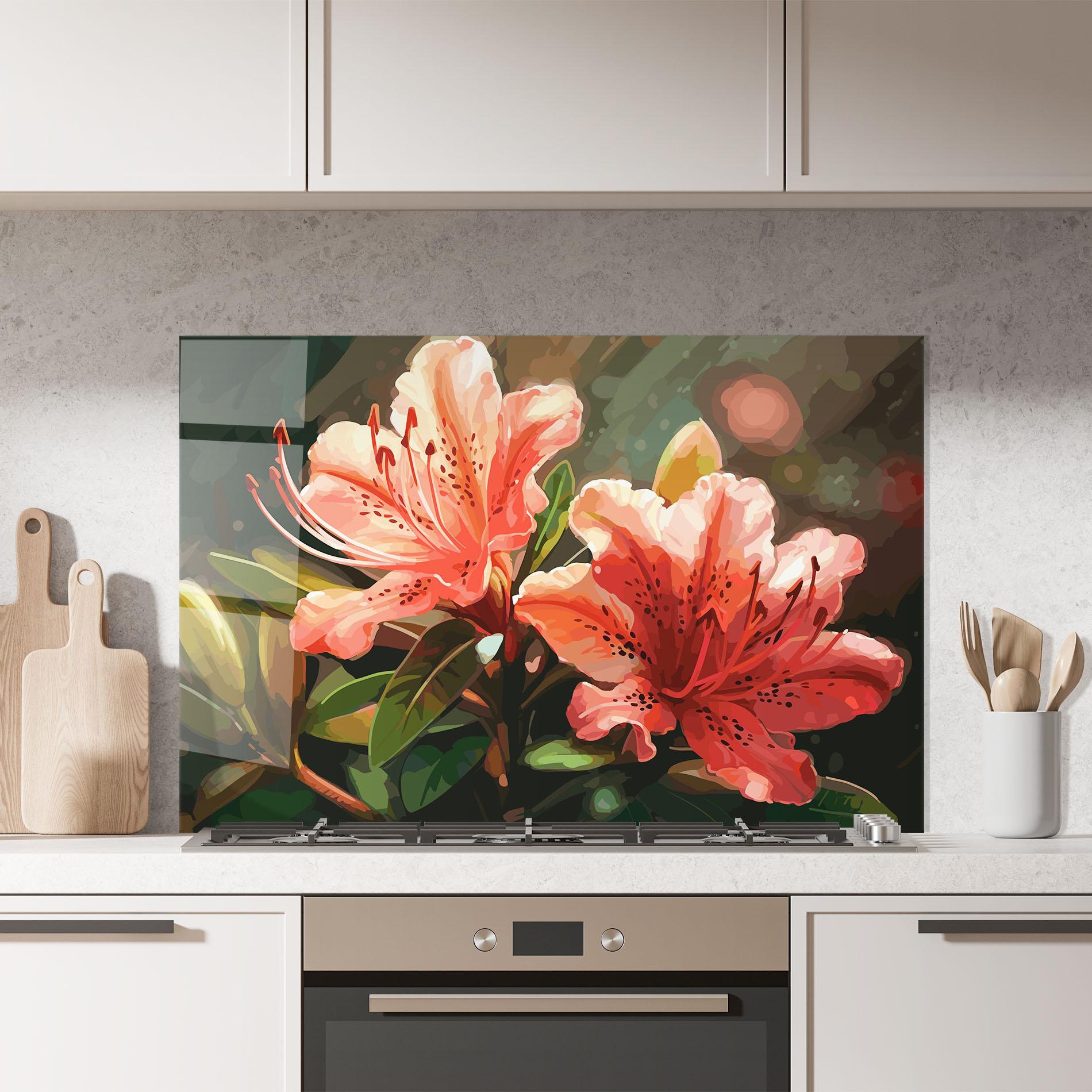 Стъклен панел за кухня Dreamy Exotic Flower mockup 7