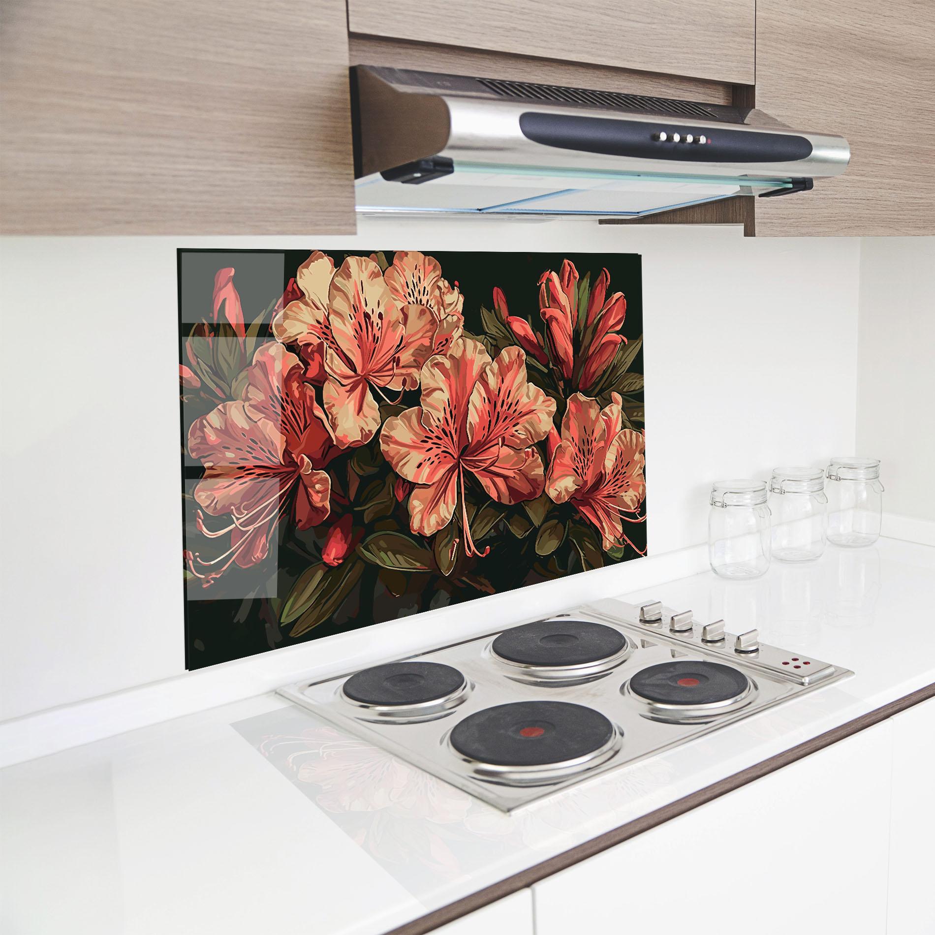 Стъклен панел за кухня Cream Exotic Art mockup 8