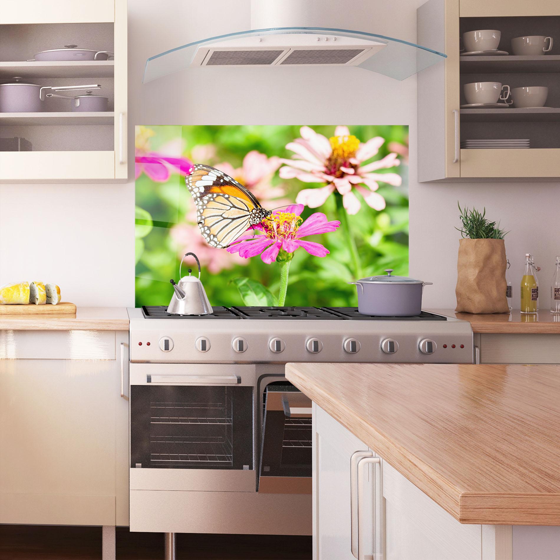 Стъклен панел за кухня Daylight Butterfly mockup 1