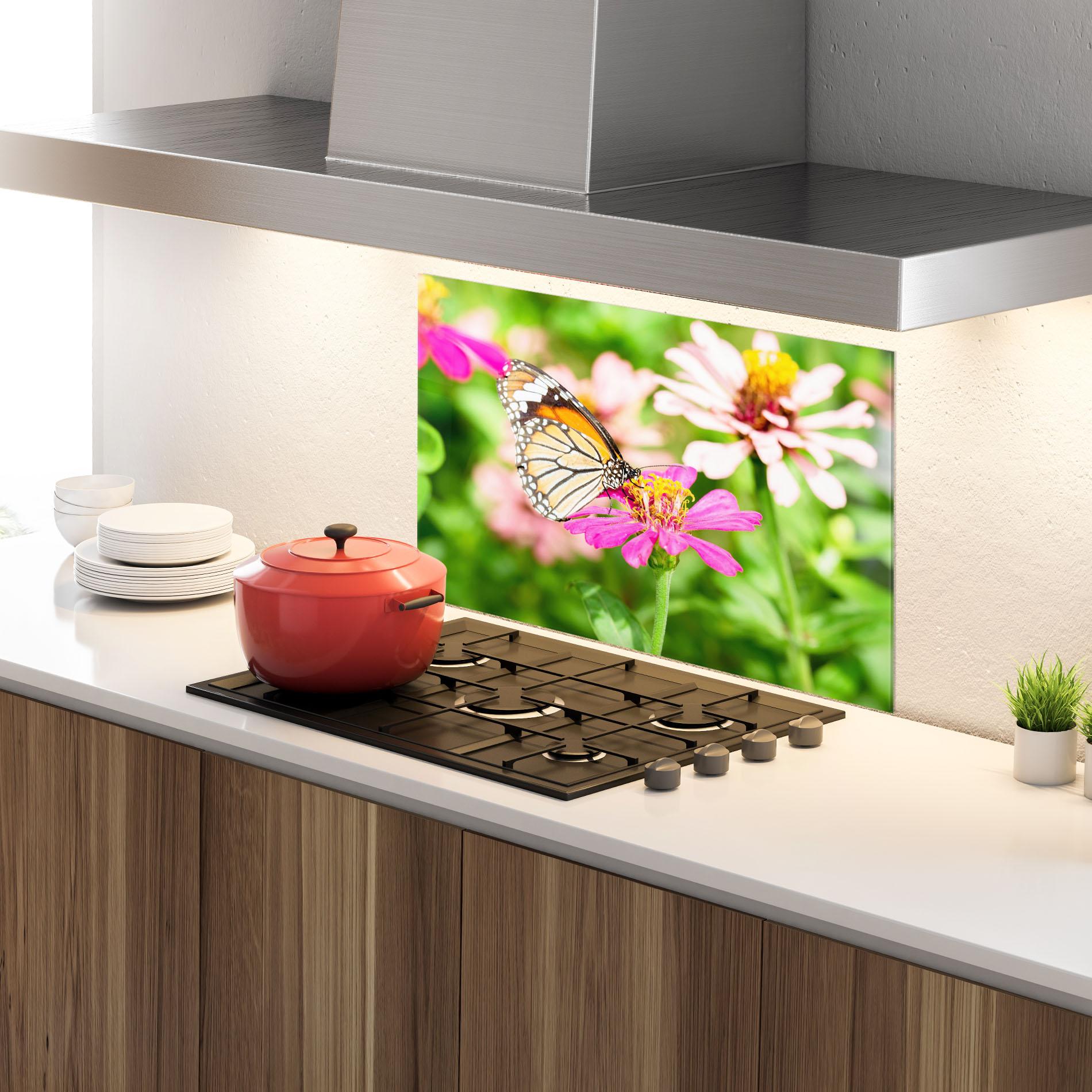 Стъклен панел за кухня Daylight Butterfly mockup 4