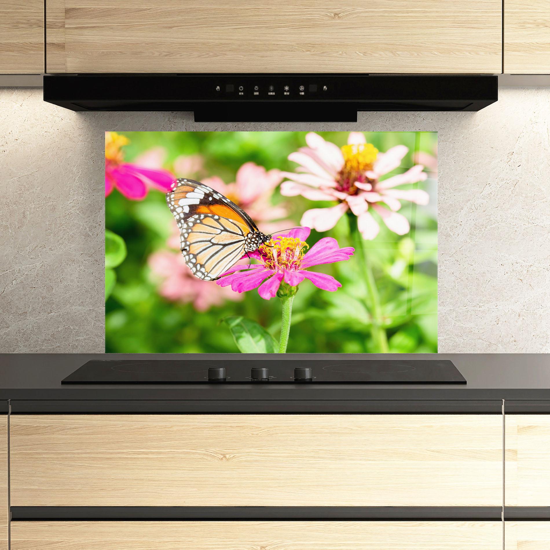 Стъклен панел за кухня Daylight Butterfly mockup 3