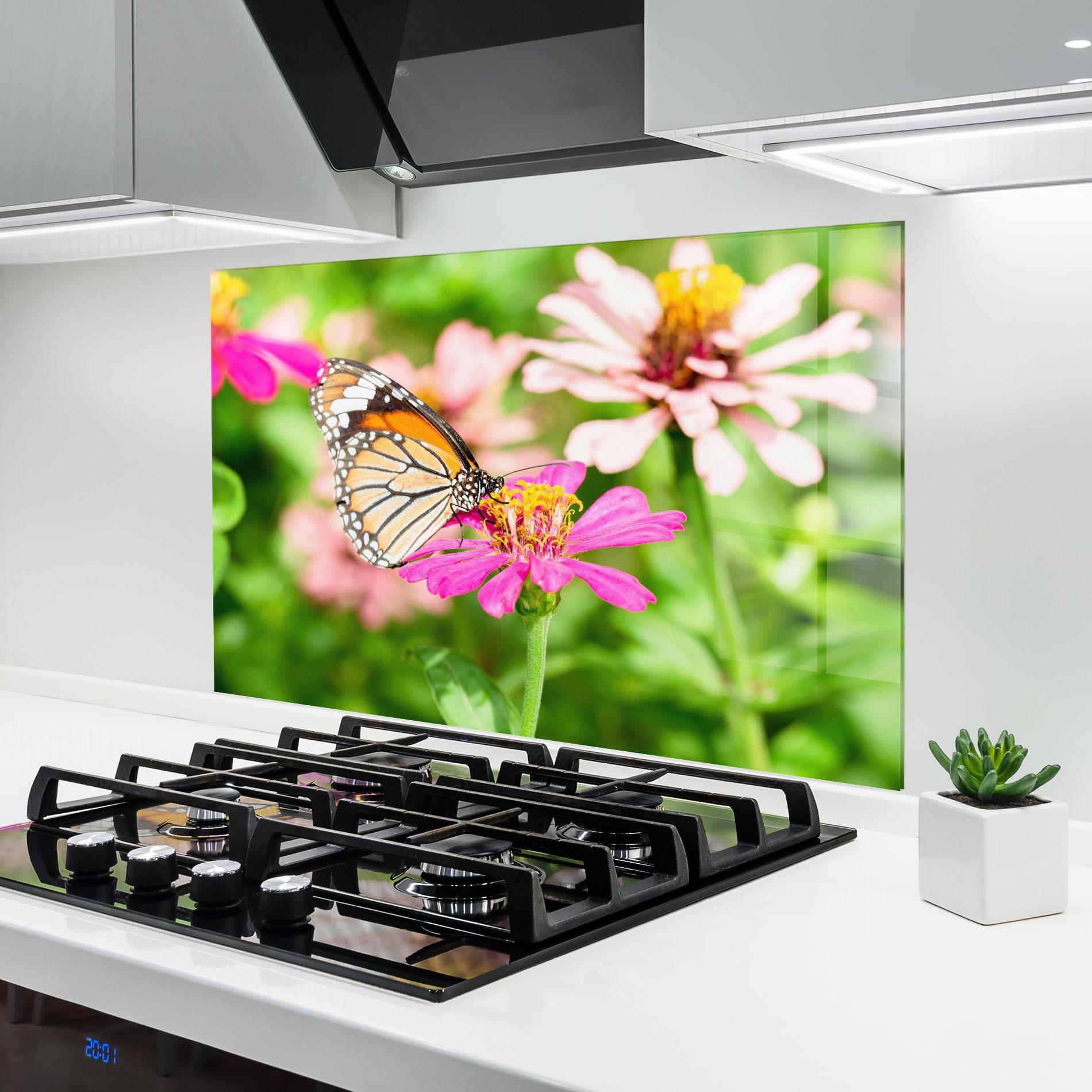 Стъклен панел за кухня Daylight Butterfly mockup 6
