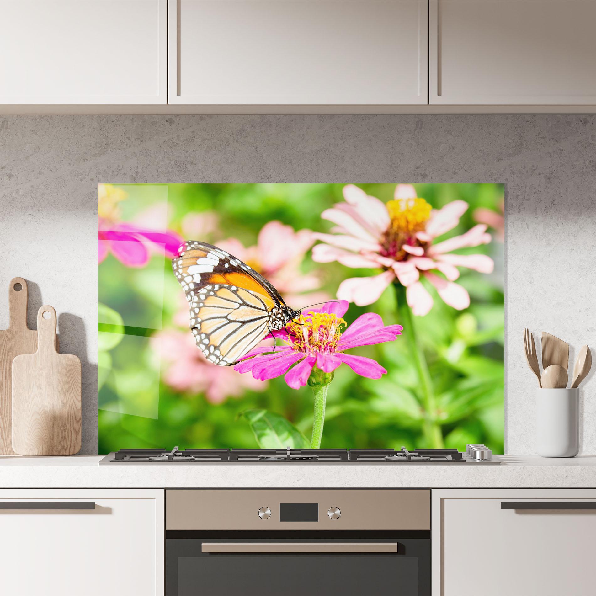 Стъклен панел за кухня Daylight Butterfly mockup 7