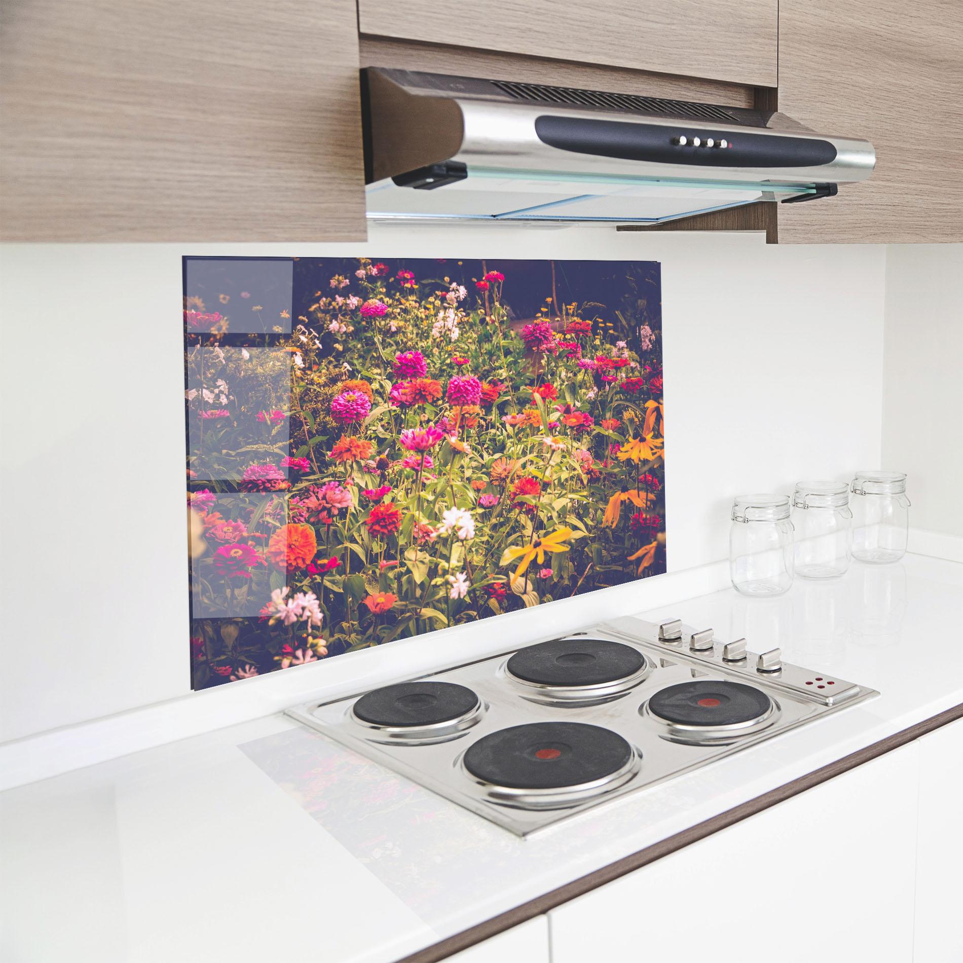 Стъклен панел за кухня Colorful Wild Field mockup 8