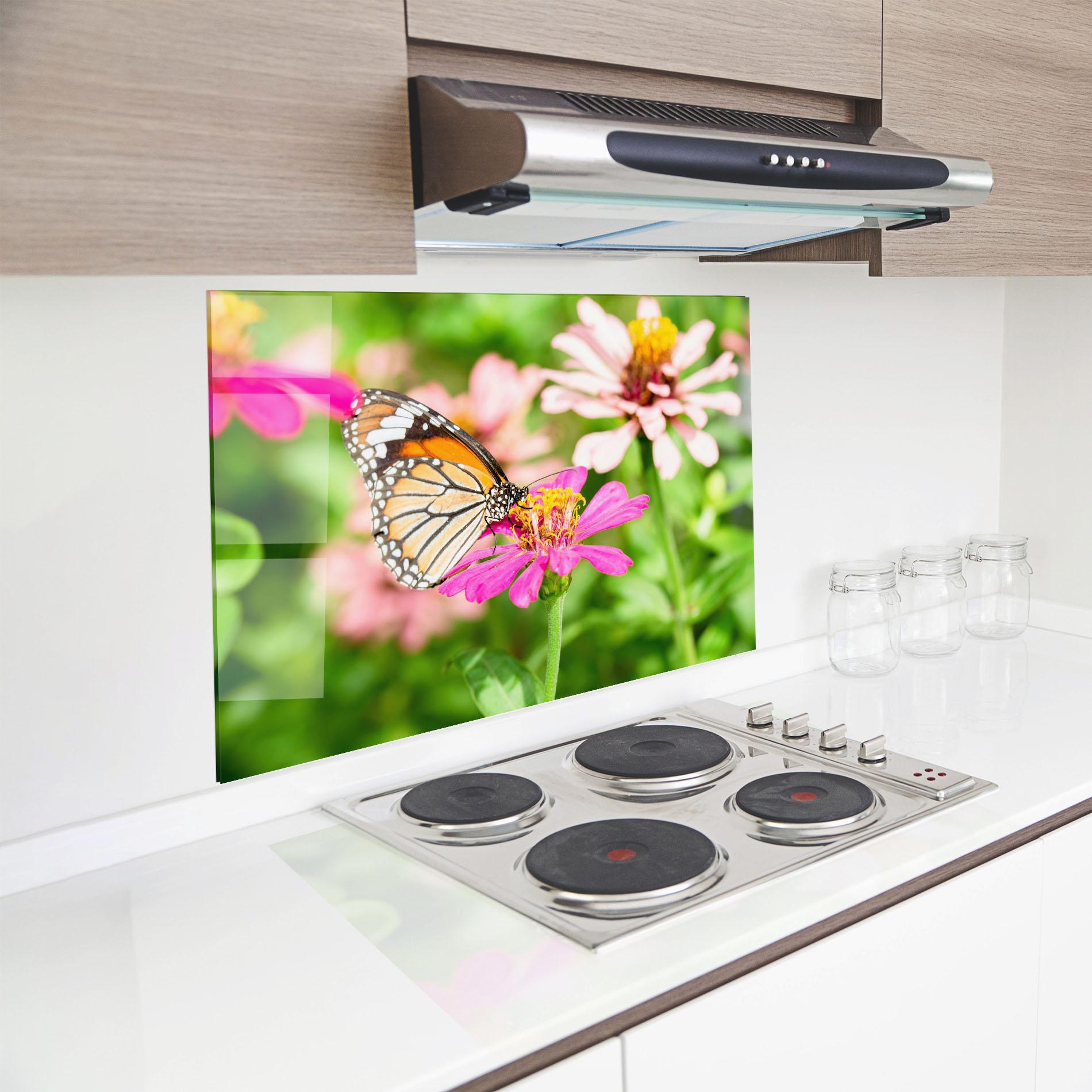 Стъклен панел за кухня Daylight Butterfly mockup 8