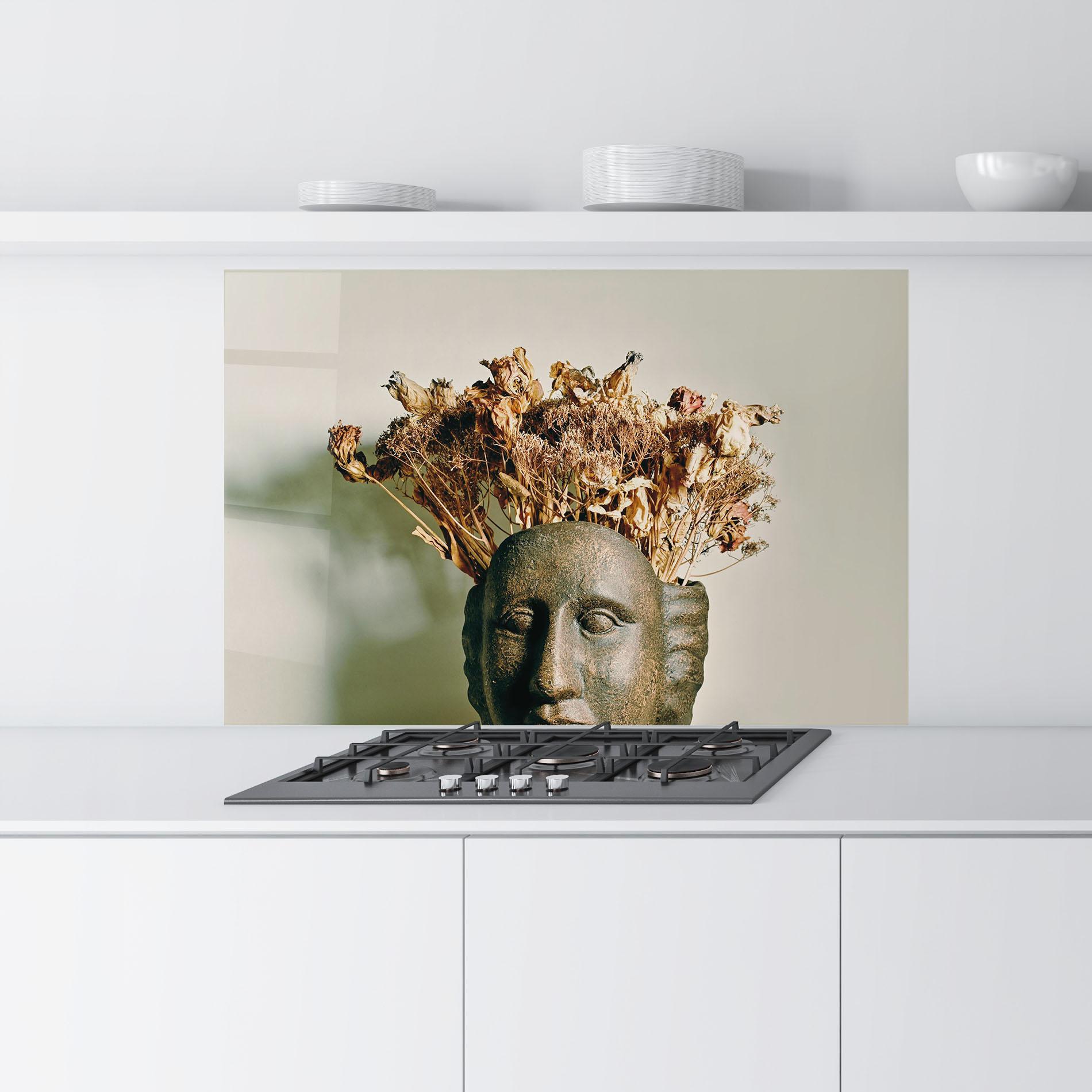 Стъклен панел за кухня Face Vase mockup 9