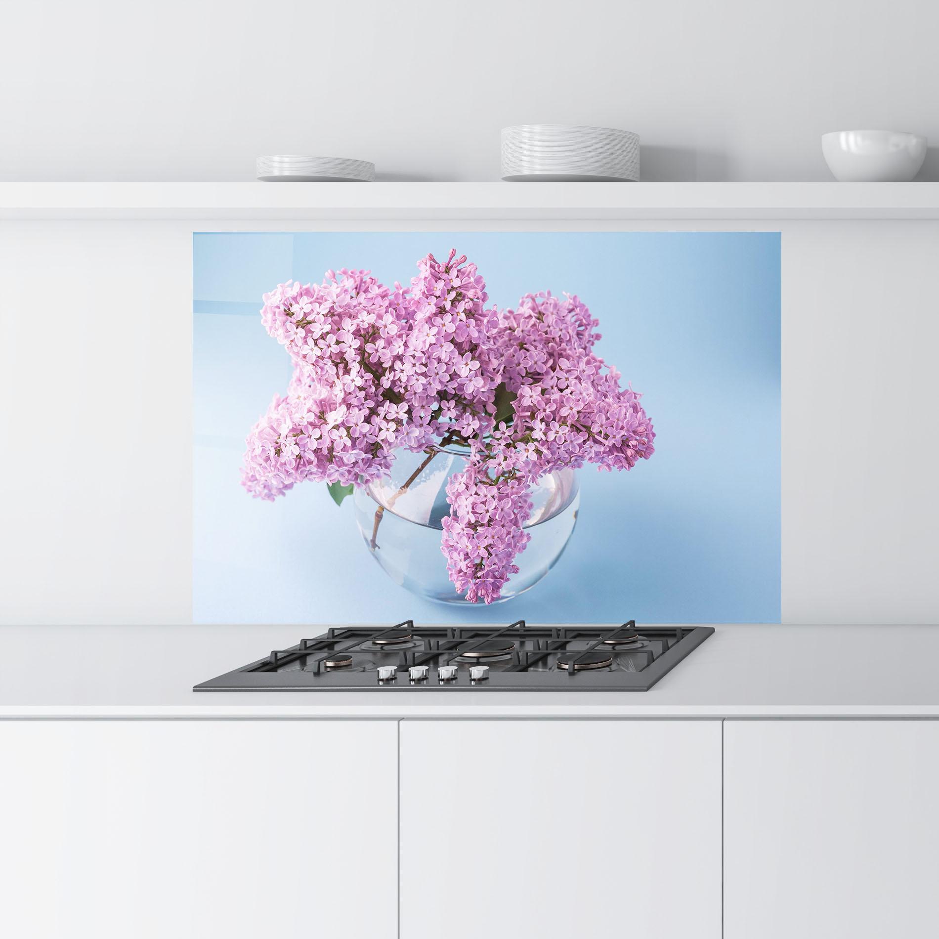 Стъклен панел за кухня Lilac Flower mockup 9