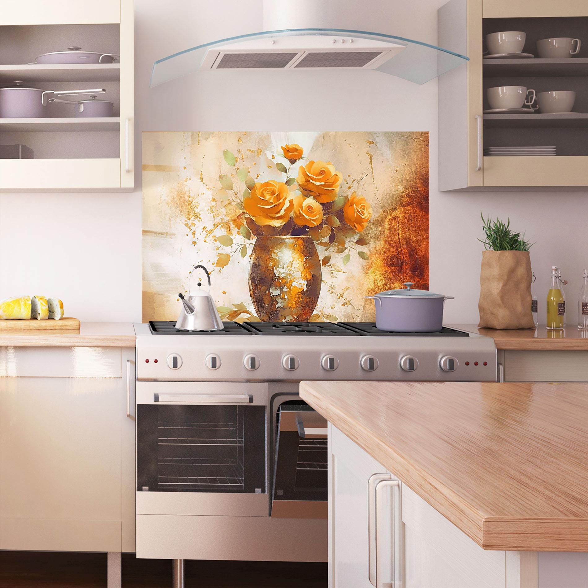 Стъклен панел за кухня Brown Vase Art mockup 1