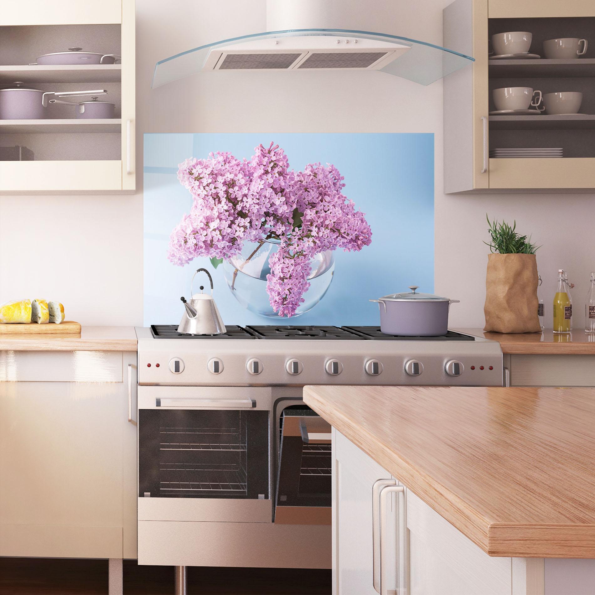 Стъклен панел за кухня Lilac Flower mockup 1