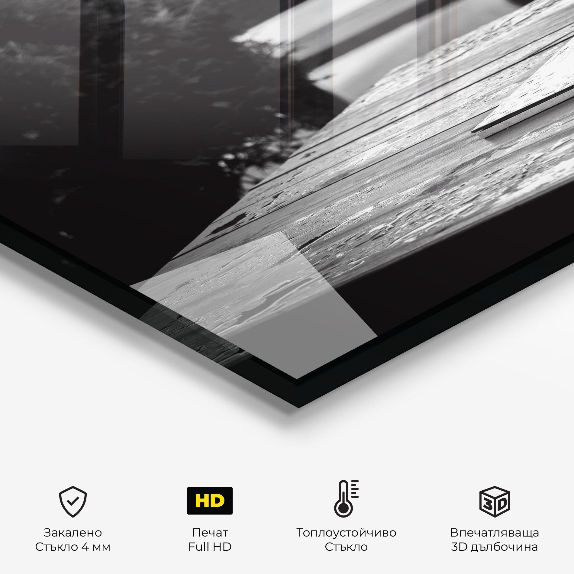 Стъклен панел за кухня Black Vase View mockup 2