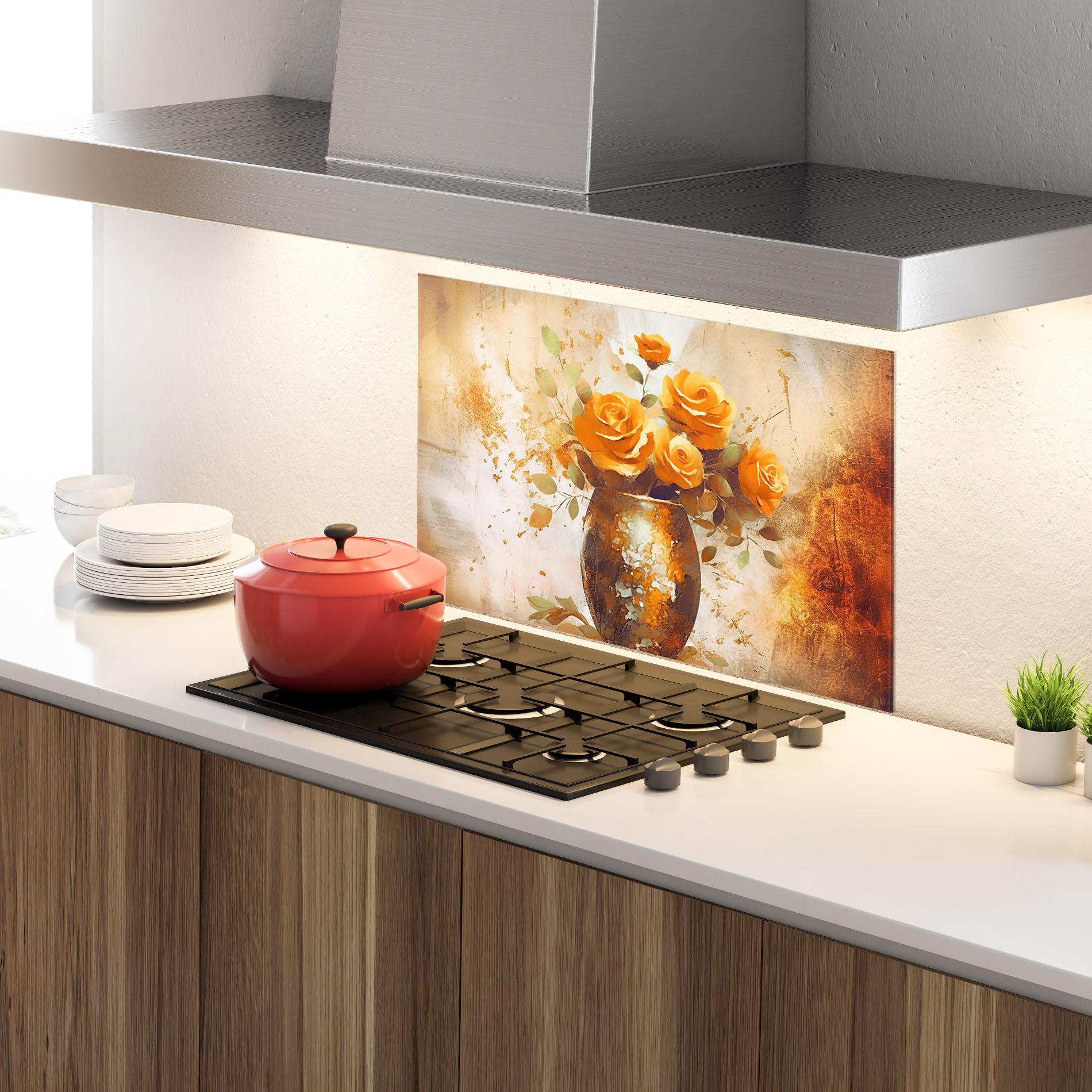 Стъклен панел за кухня Brown Vase Art mockup 4