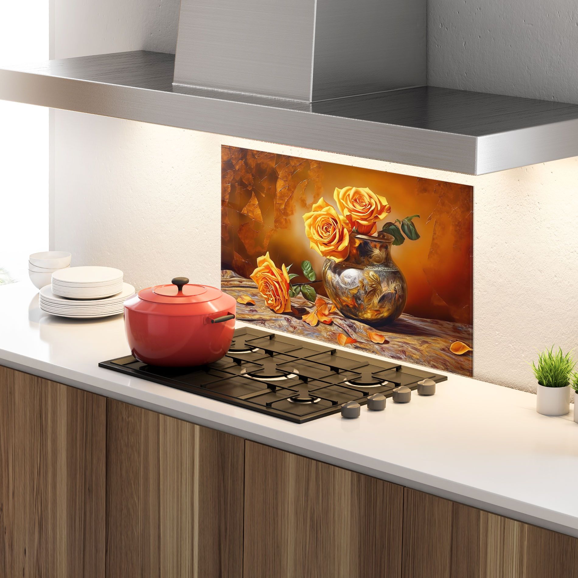 Orange Roses Vase mockup 4