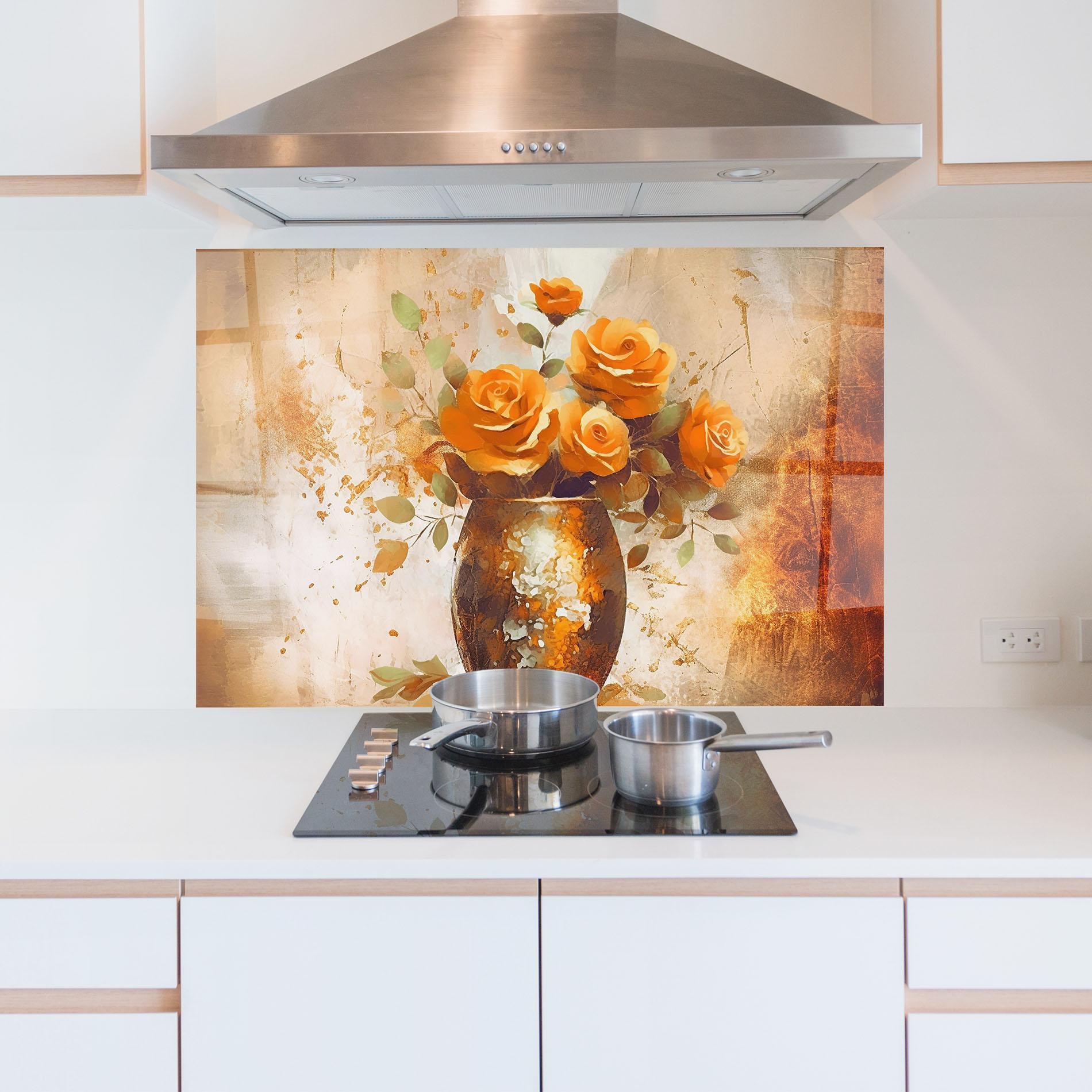 Стъклен панел за кухня Brown Vase Art mockup 5