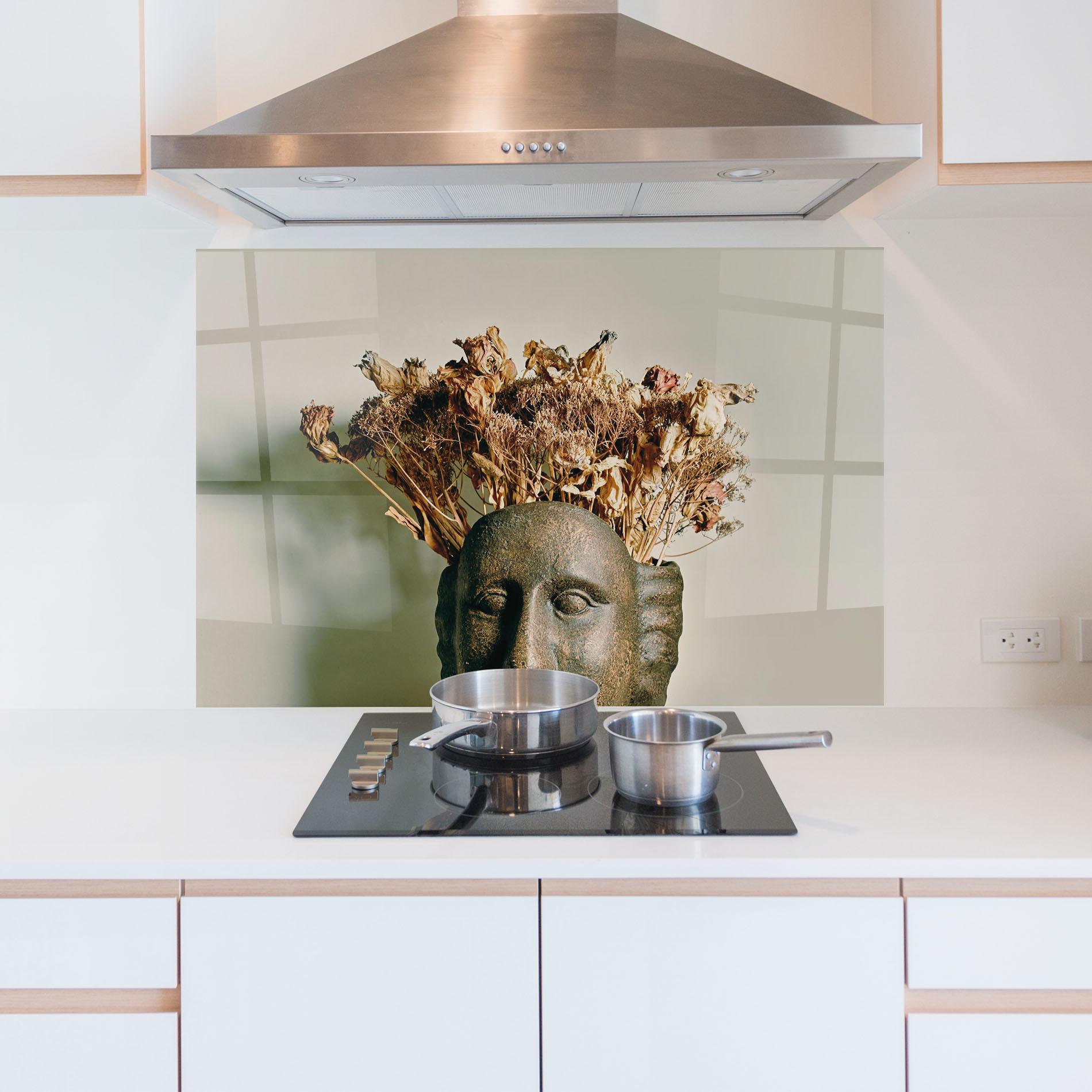 Стъклен панел за кухня Face Vase mockup 5