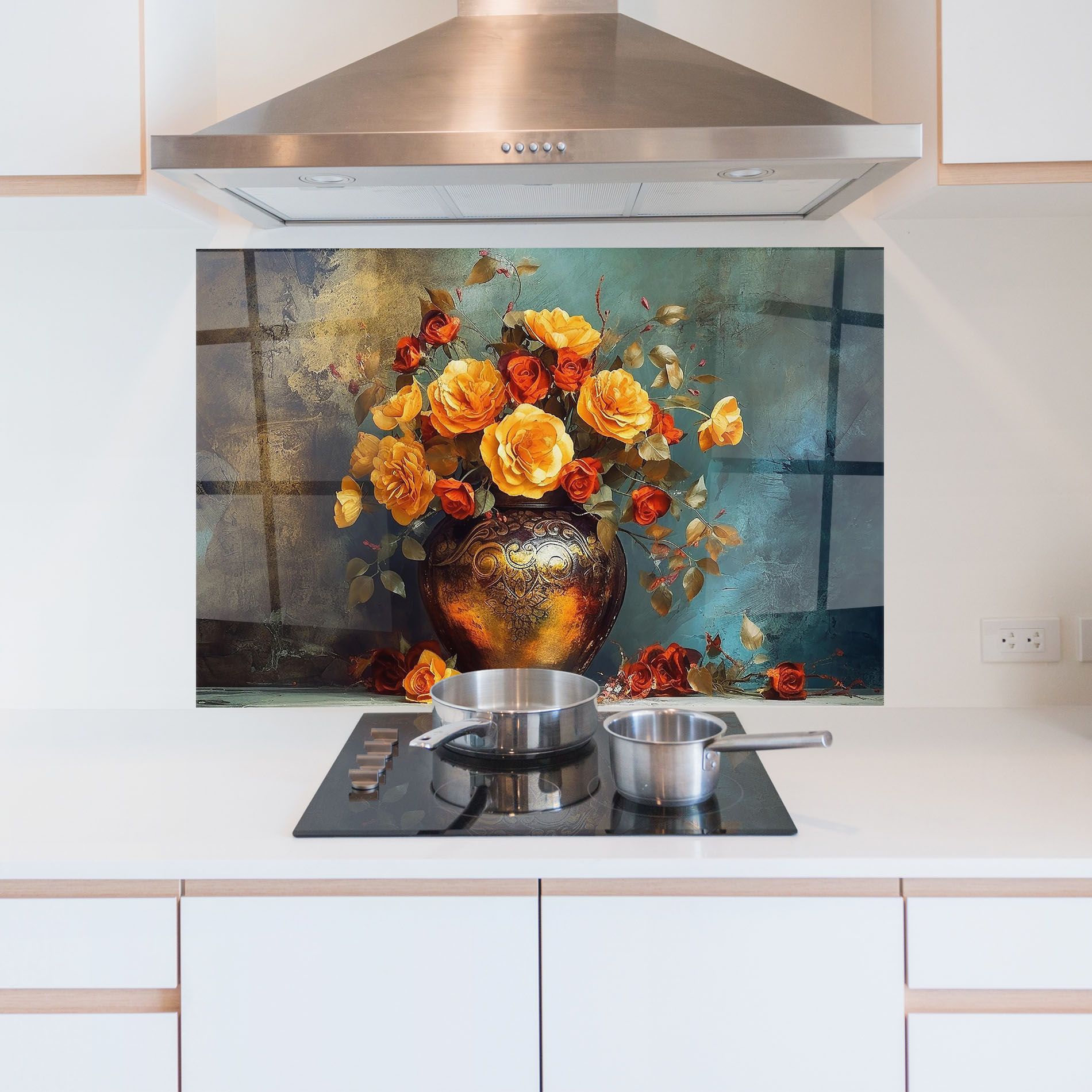 Red Orange Flower Vase mockup 5