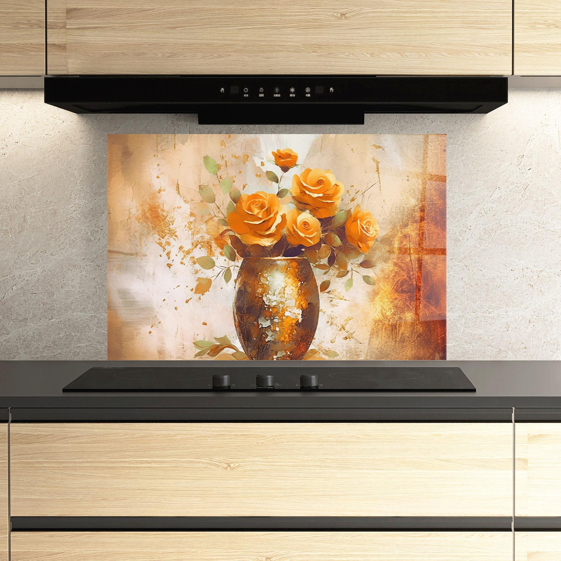 Стъклен панел за кухня Brown Vase Art mockup 3