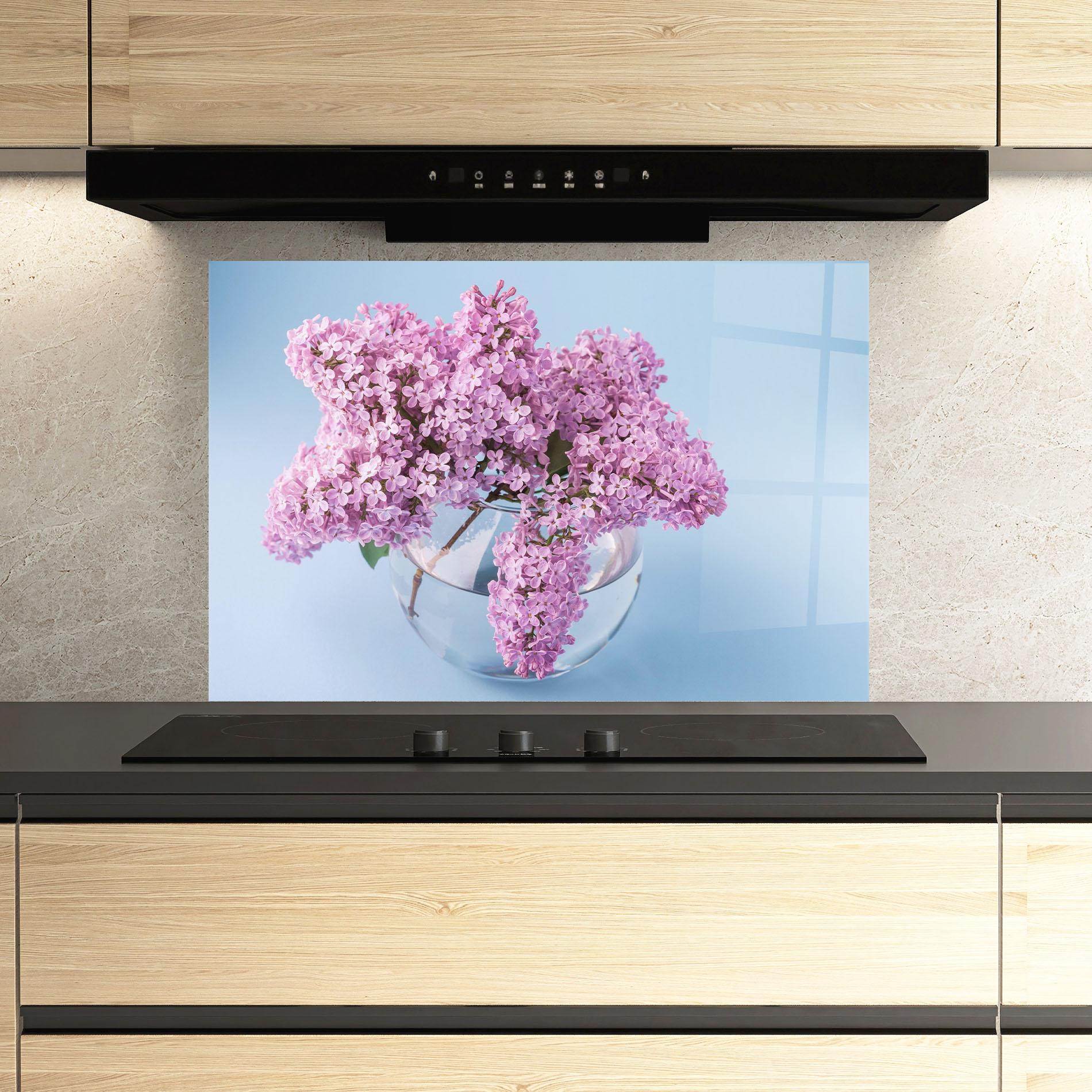 Стъклен панел за кухня Lilac Flower mockup 3