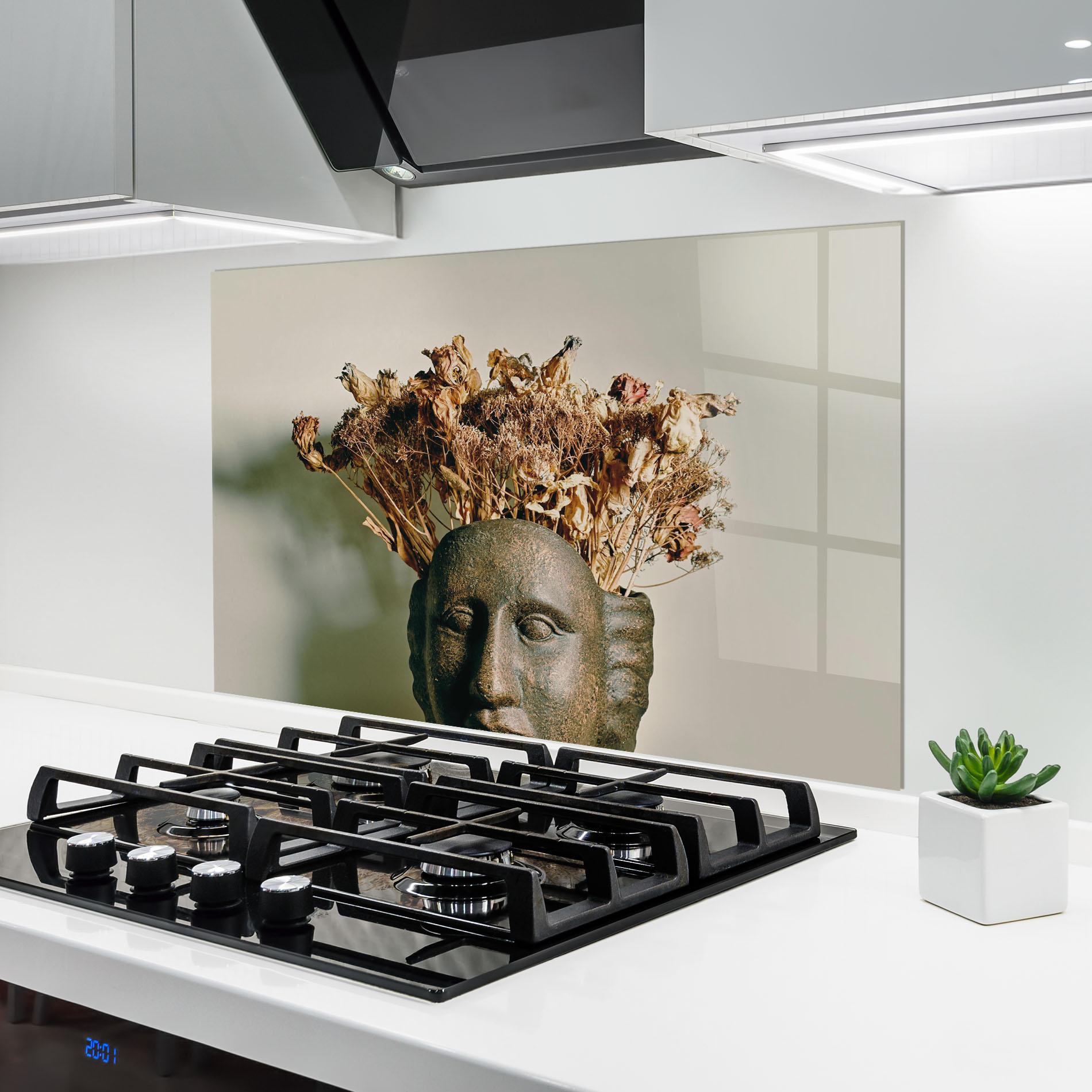 Стъклен панел за кухня Face Vase mockup 6