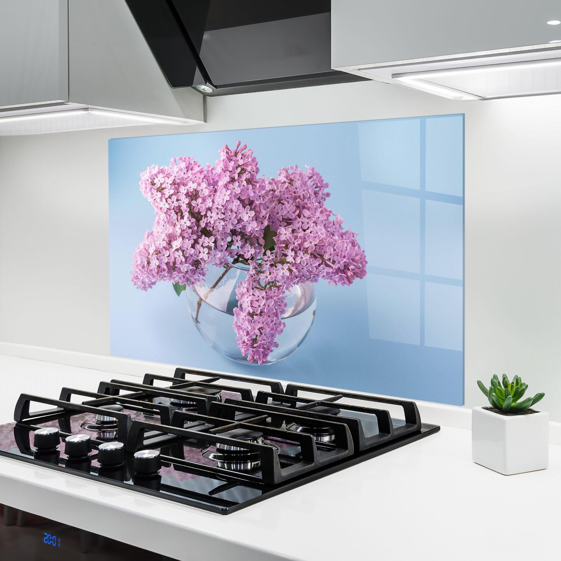 Стъклен панел за кухня Lilac Flower mockup 6