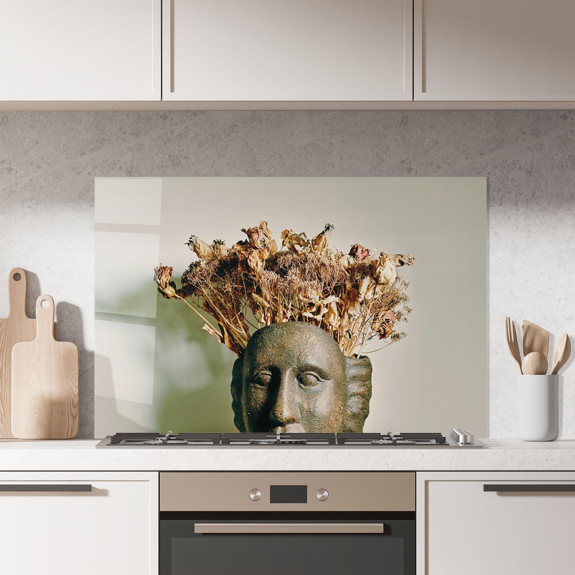 Стъклен панел за кухня Face Vase mockup 7