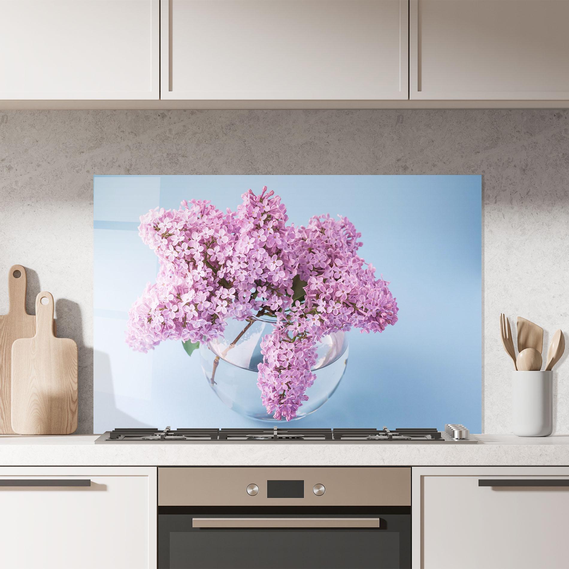 Стъклен панел за кухня Lilac Flower mockup 7
