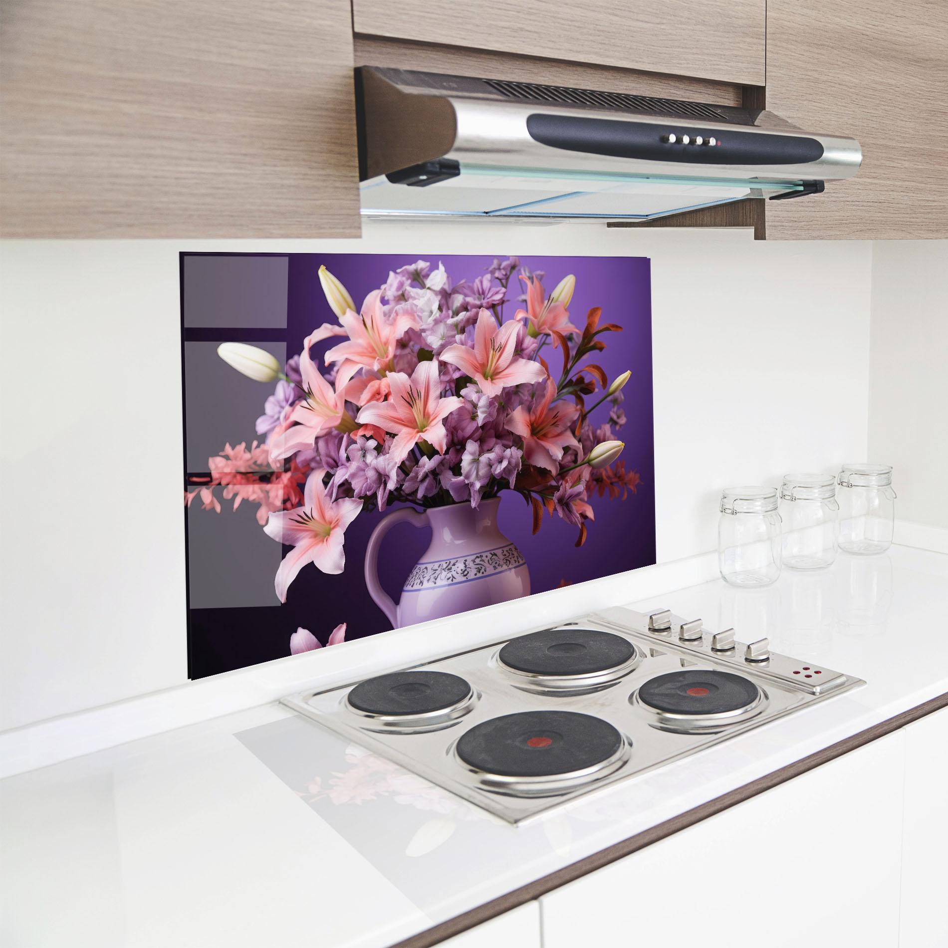 Стъклен панел за кухня Cute Purple Vase mockup 8