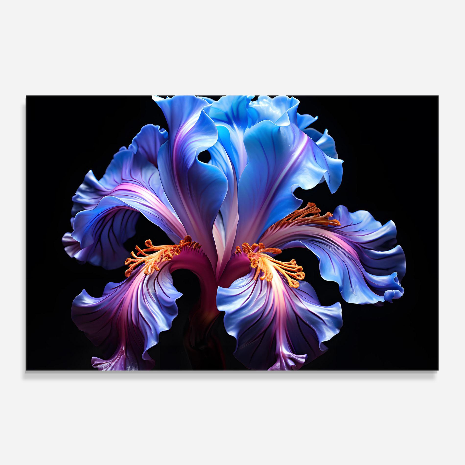 Стъклен панел за кухня Beautiful Iris On Black mockup 0