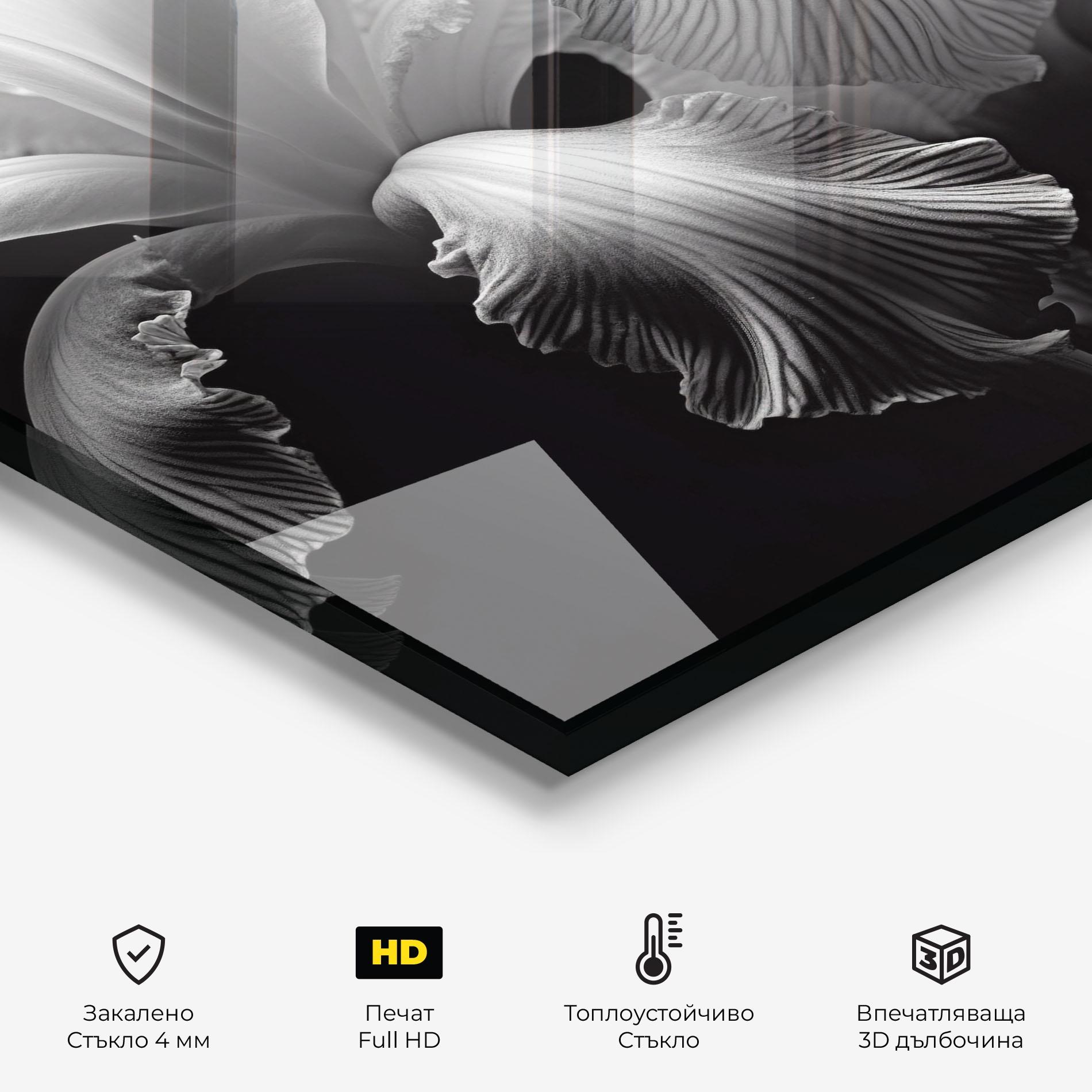 Стъклен панел за кухня Grey Iris mockup 2