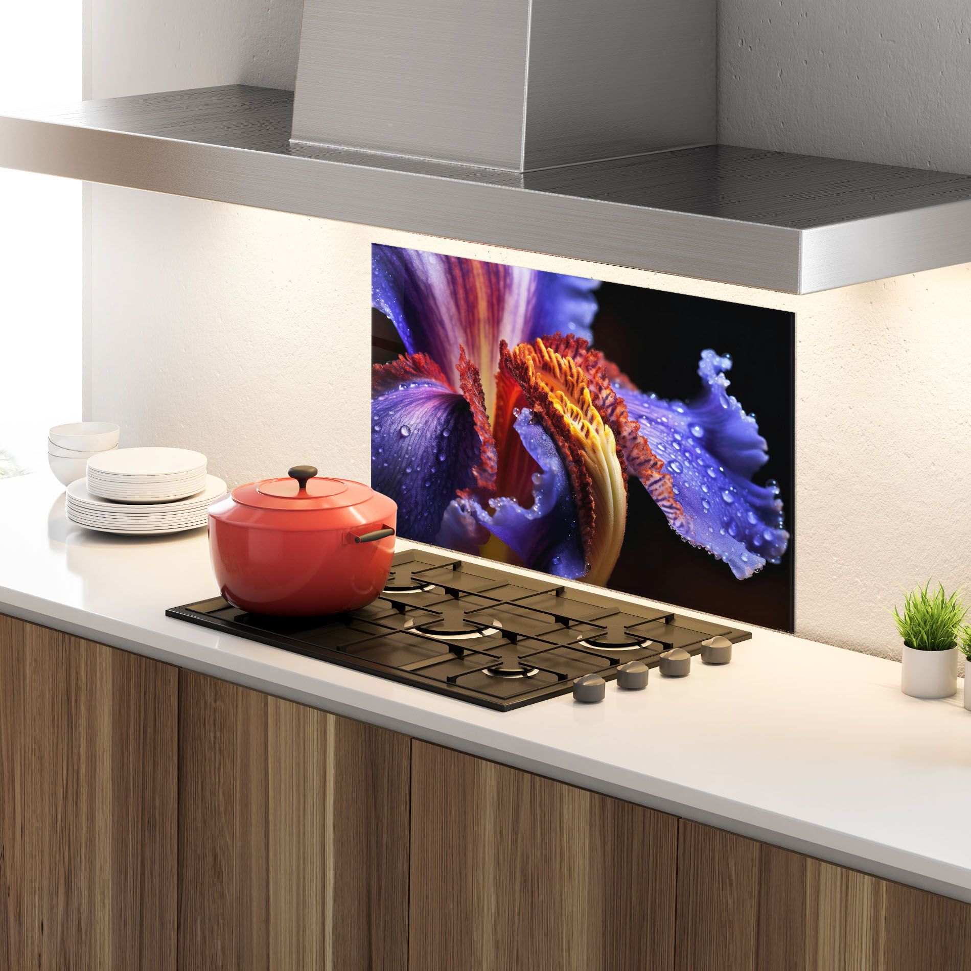 Close Up Blue Iris After Rain mockup 4