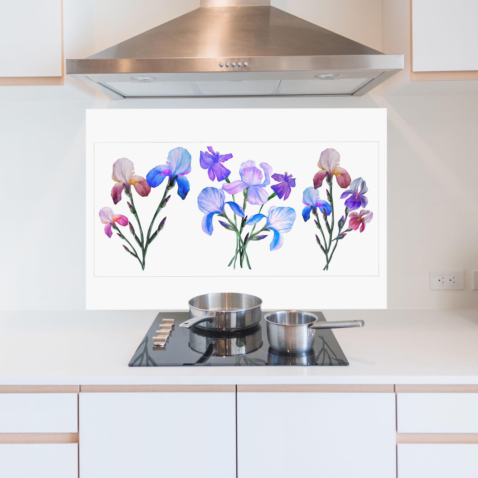 Стъклен панел за кухня Iris Set mockup 5